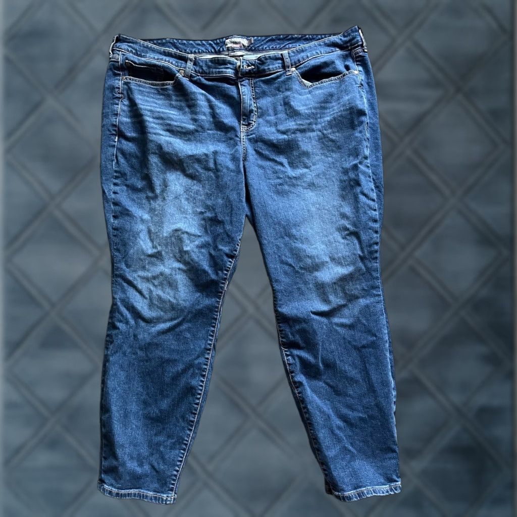 Torrid VINTAGE Torrid Jeans Skinny Mid Rise Dark Wash Zip Leg Blue Plus Sz 26R 25 in Inseam Cotton Blend Denim Women (Shaping, Stretch) Size ONE SIZE - 1 Thumbnail