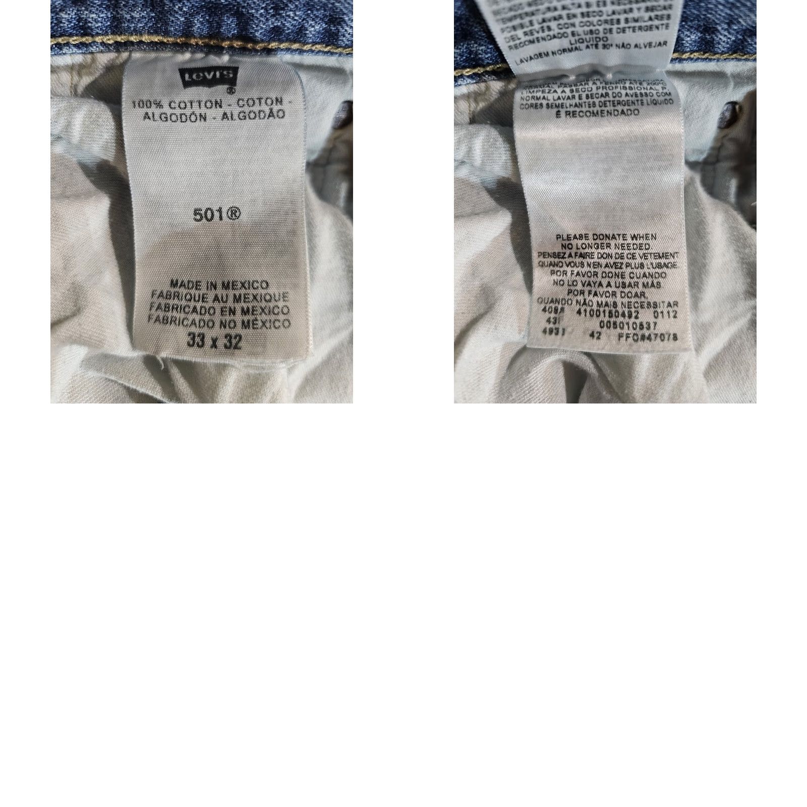 Levi's VINTAGE Levi 501 XX Jeans Mens 33x32 Blue Medium Wash Denim Cotton 90s USA Style Regular Waist 34 Inseam 32 Straight Distressed 5-Pocket Size US 33 - 9 Thumbnail