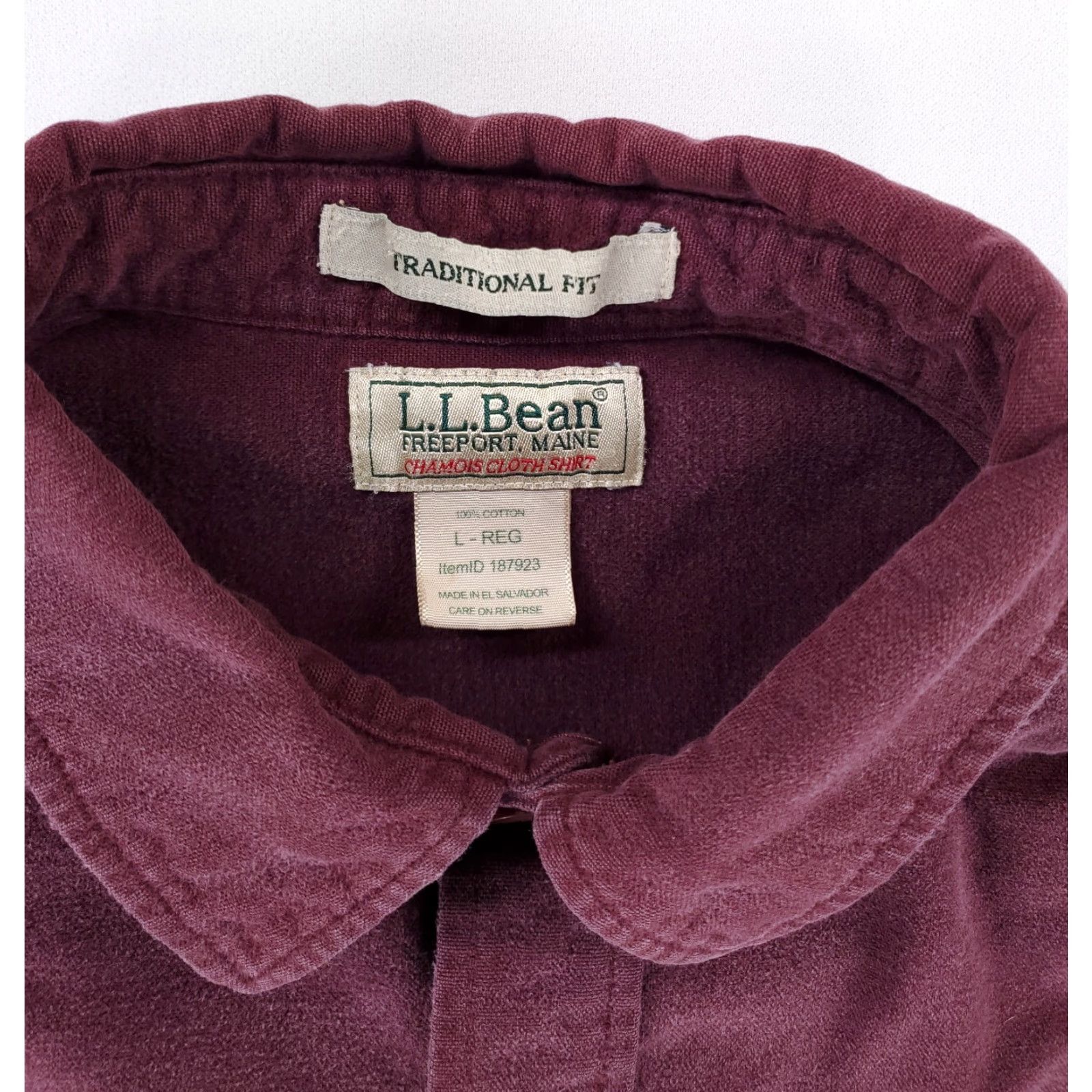 Vintage LL Bean Chamois Traditional Fit Button Down Shirt Burgundy Maroon Mens L Red Long Sleeve Shirt Mens L Size US L / EU 52-54 / 3 - 2 Thumbnail