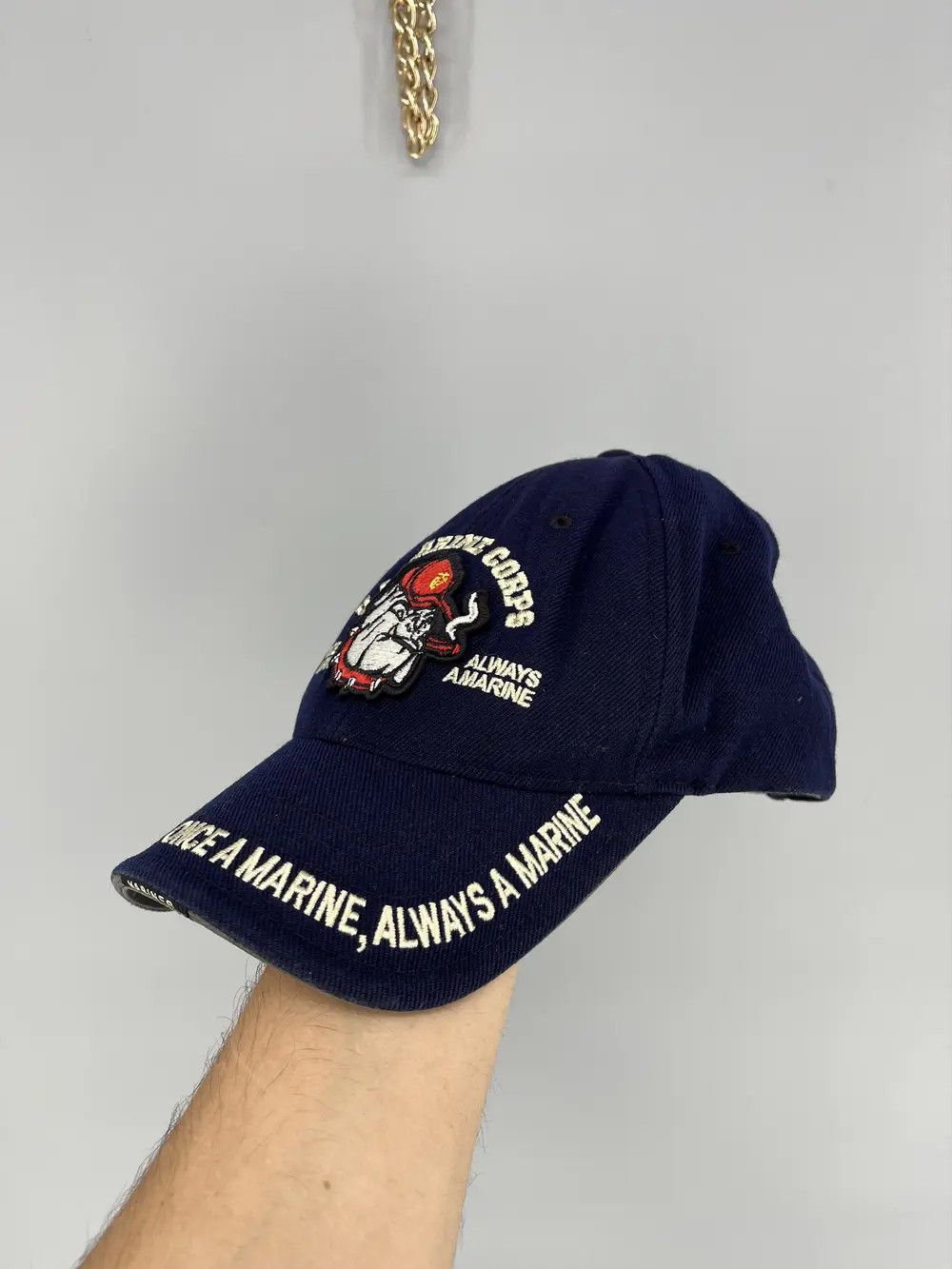 Vintage Once a Marine Hat Big Patch Black Adjustable Trucker Size ONE SIZE - 3 Thumbnail