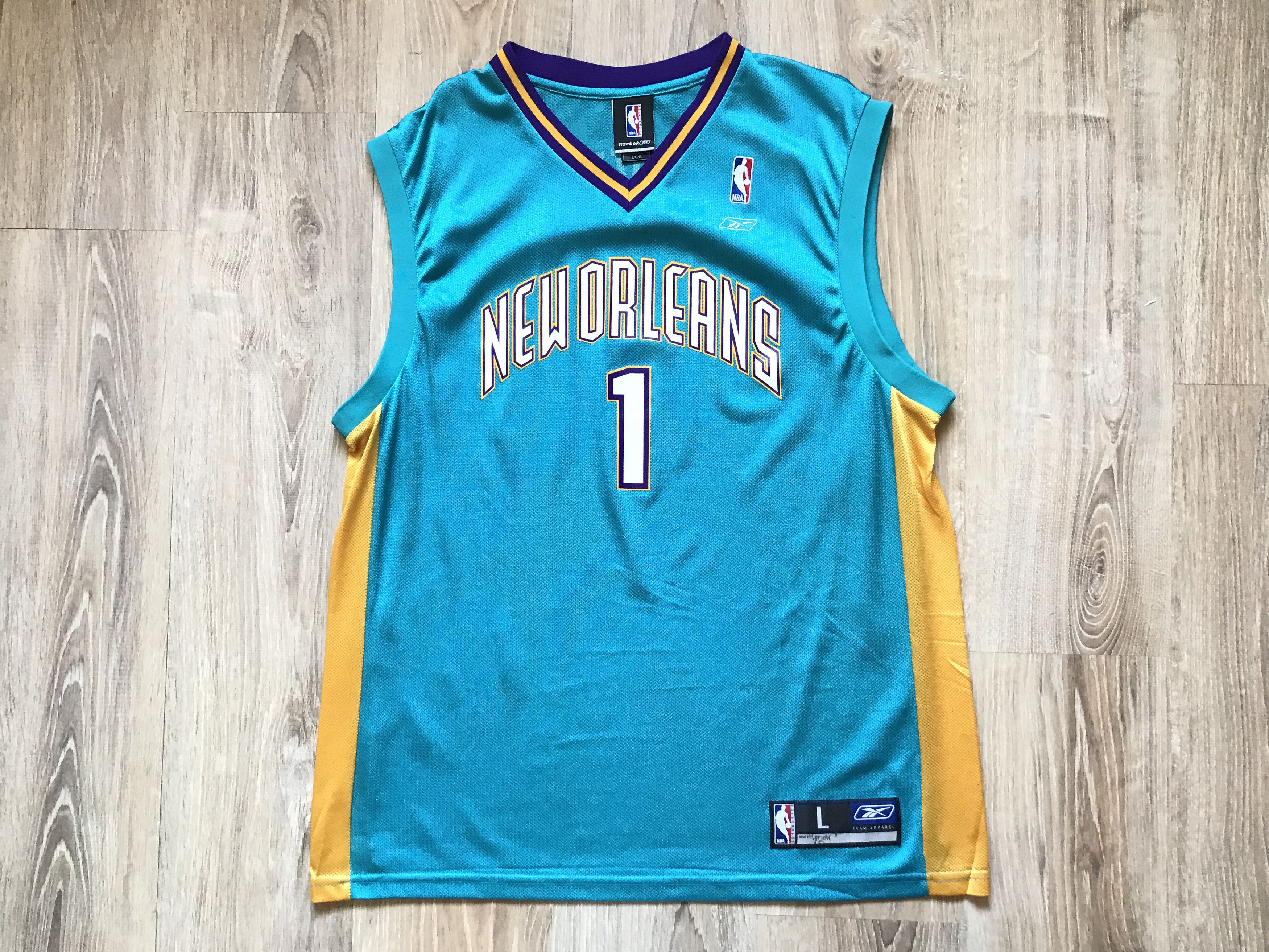 NBA × Reebok × Vintage Reebok Vintage New Orleans Hornets Baron Davis #1 Jersey Size US L / EU 52-54 / 3 - 1 Thumbnail