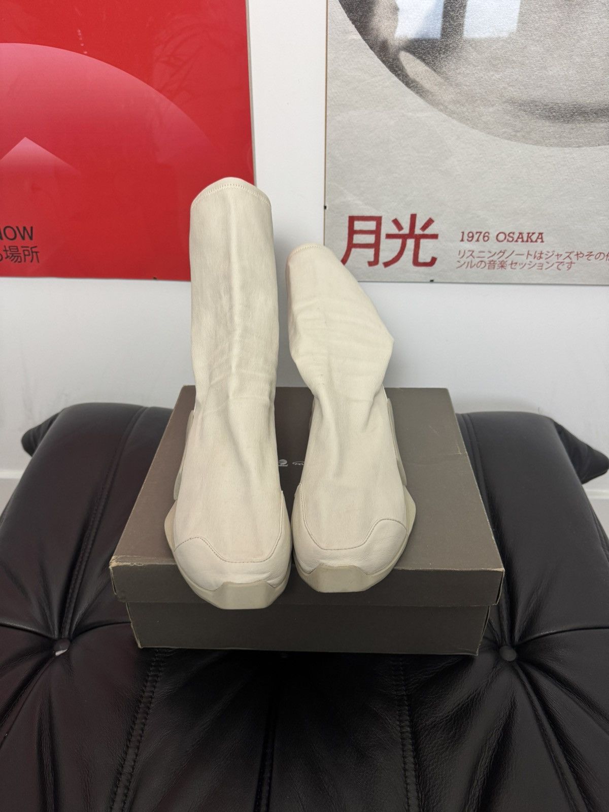 Adidas × Rick Owens Rick Owens Adidas Level Runner Stretch Socks HighTop Leather Size US 8 / EU 41 - 5 Thumbnail