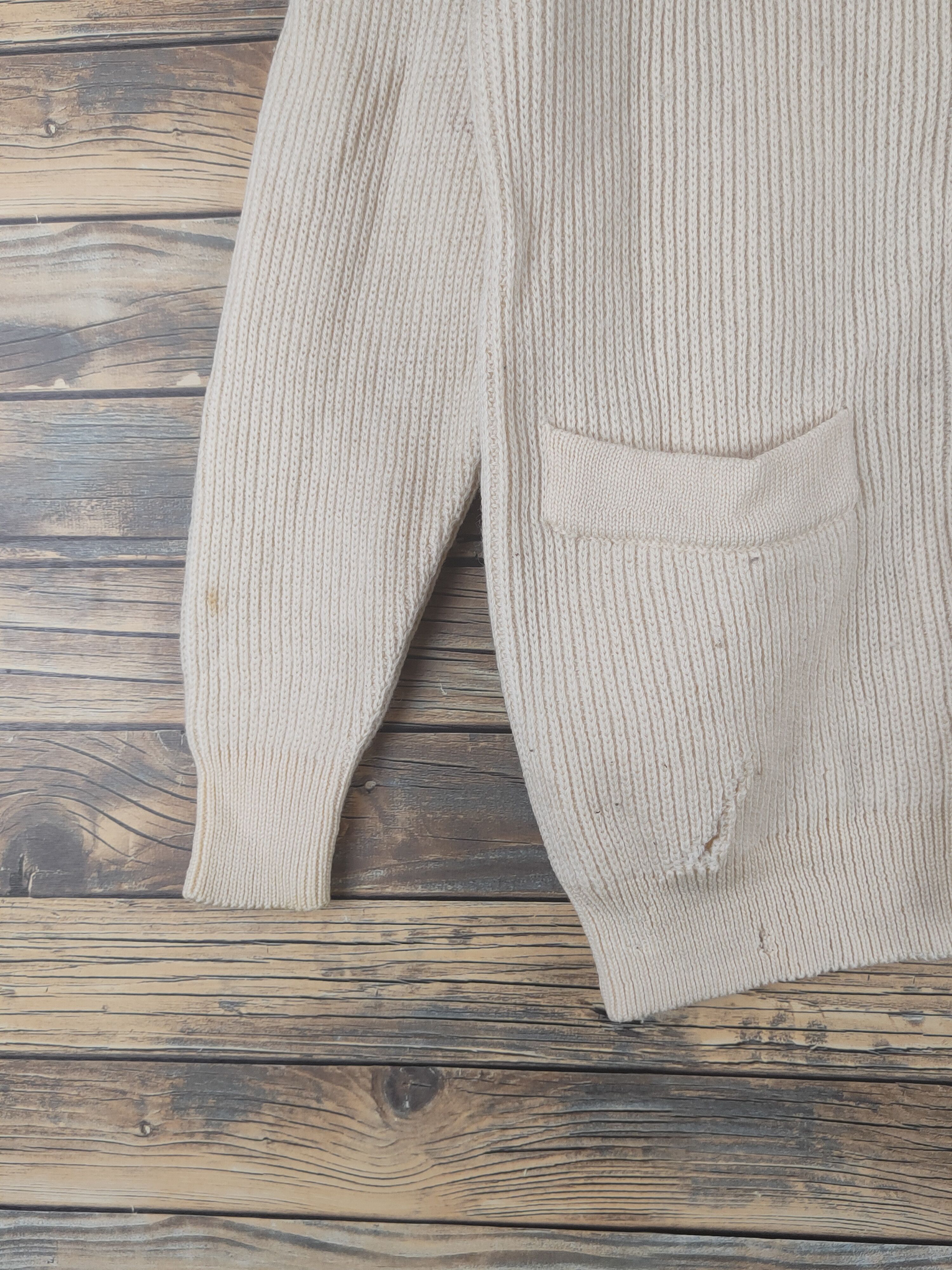 Renoma Renoma Cream Knitwear ripped distressed Cardigan #W1202 Size M / US 6-8 / IT 42-44 - 5 Thumbnail