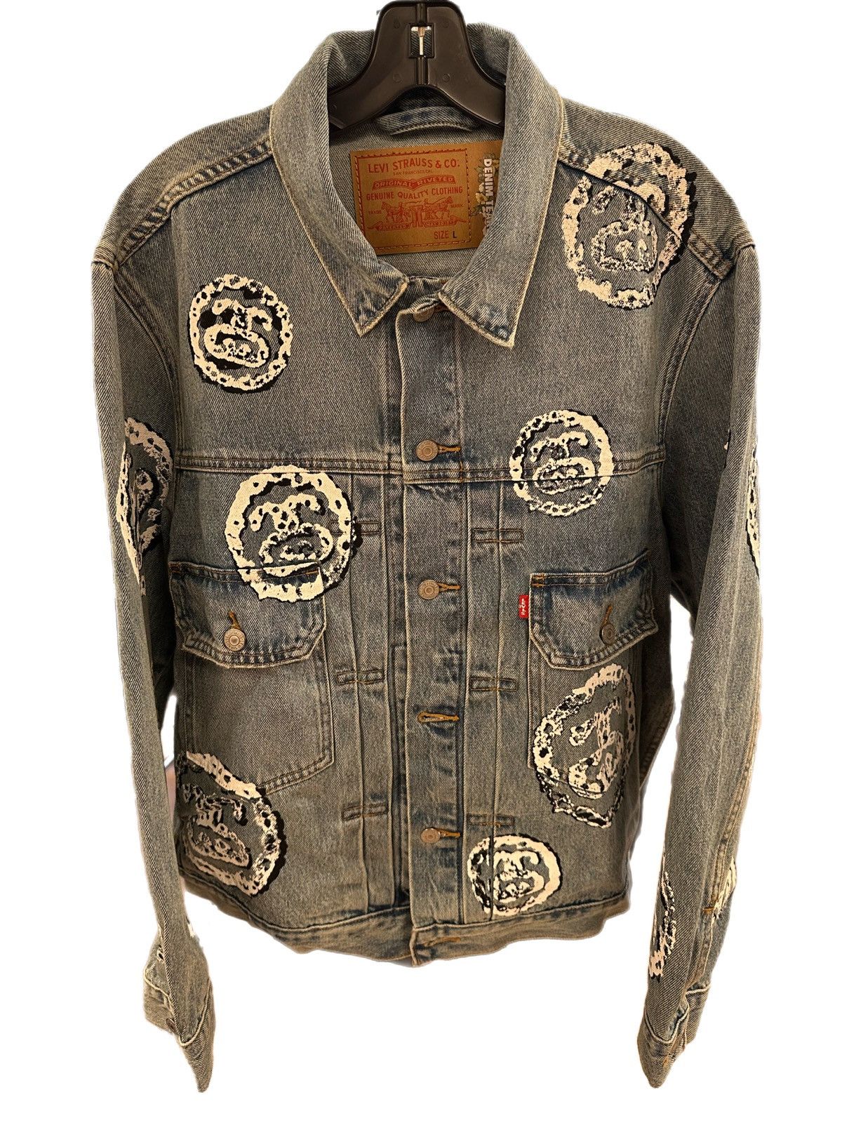 Stussy DENIM TEARS X STUSSY COTTON WREATH DENIM JACKET | Grailed