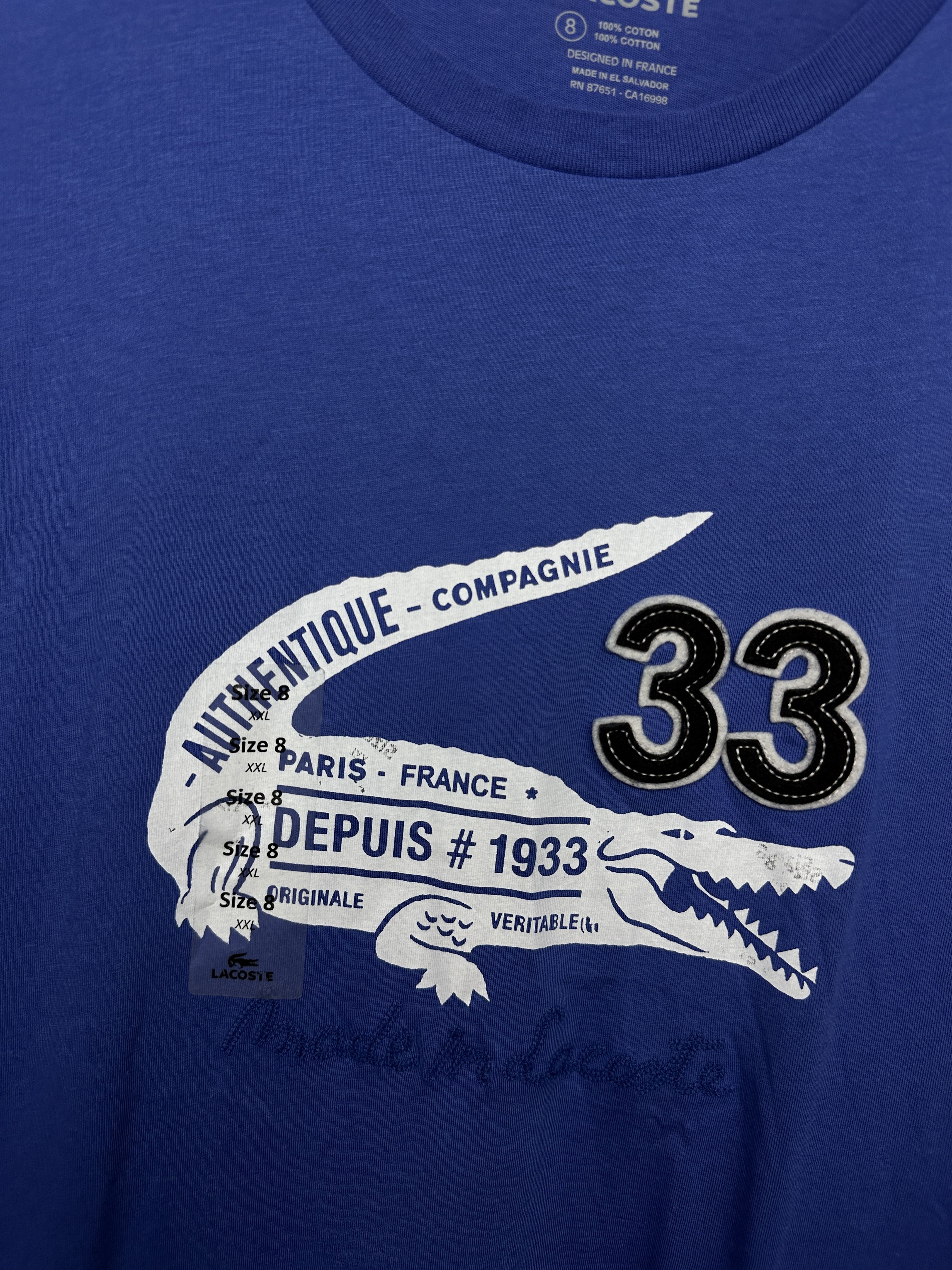 Lacoste Lacoste Mens Big Logo T-Shirt Size US XXL / EU 58 / 5 - 3 Thumbnail