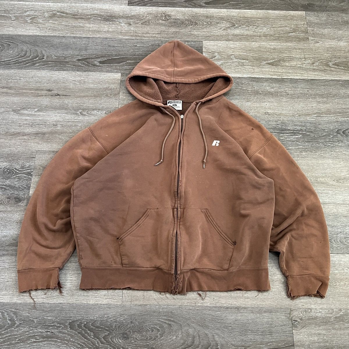 Vintage Y2K Russell Faded and distressed chocolate brown