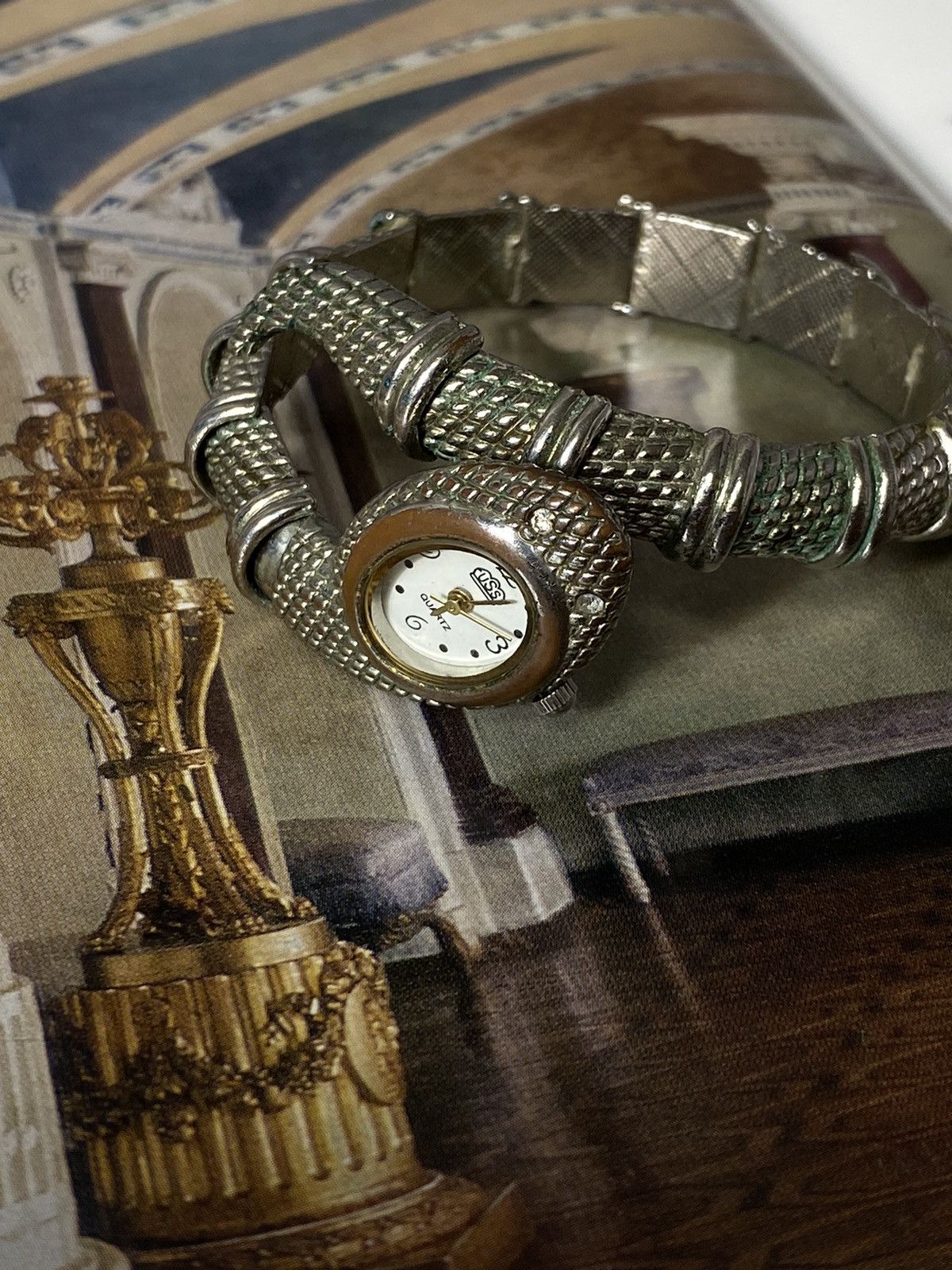 Jewelry Vintage Snake Coil Watch Bracelet Rare Size ONE SIZE - 6 Thumbnail