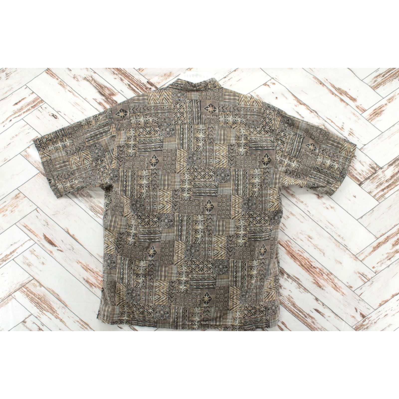 Tori Richard Tori Richard Shirt Men's XL Brown Geometric Hawaiian Luau Short Sleeve Button-Up USA Size US XL / EU 56 / 4 - 3 Thumbnail