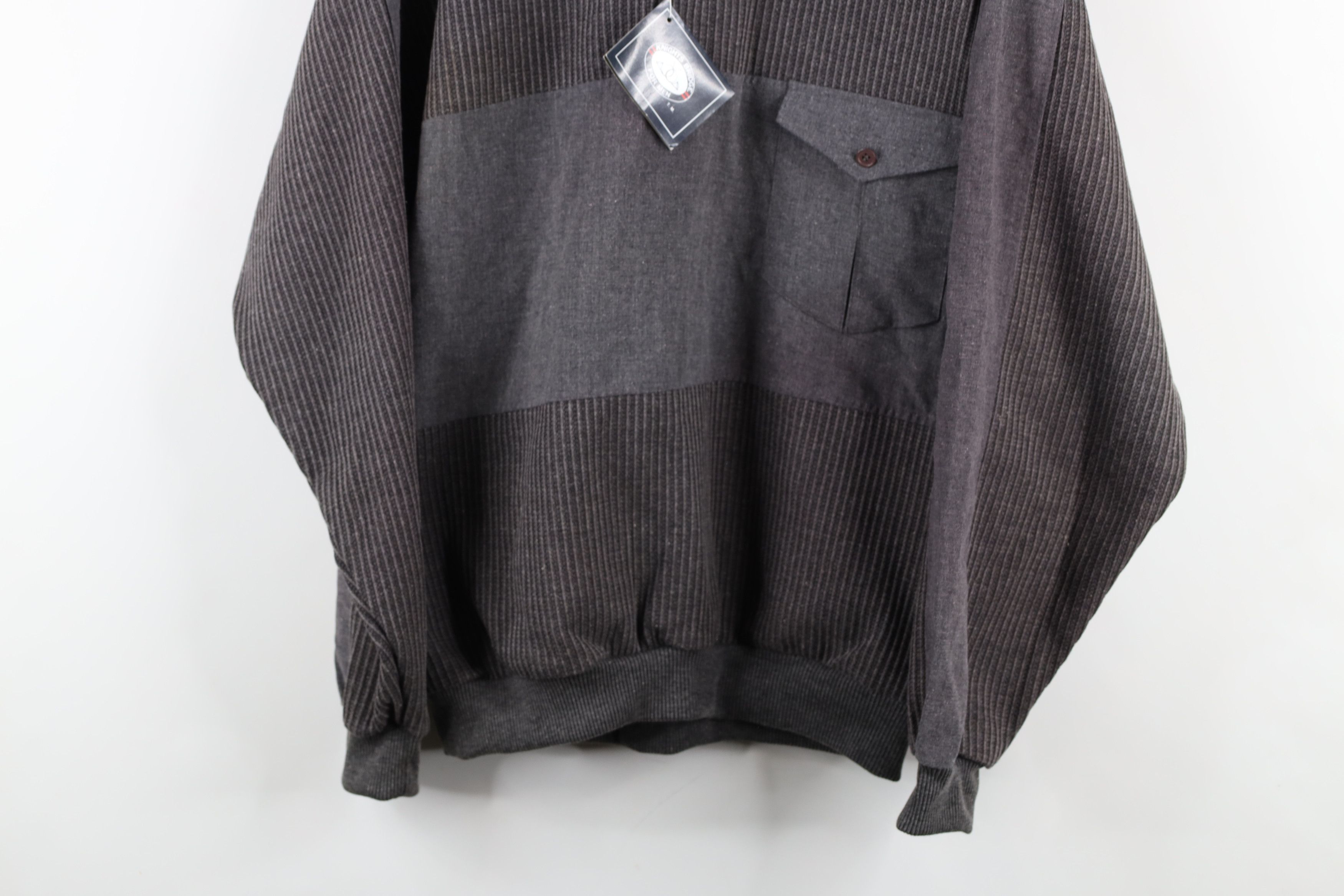 Vintage Deadstock Vintage 90s Streetwear Ribbed Knit Pullover Polo Size US L / EU 52-54 / 3 - 3 Thumbnail
