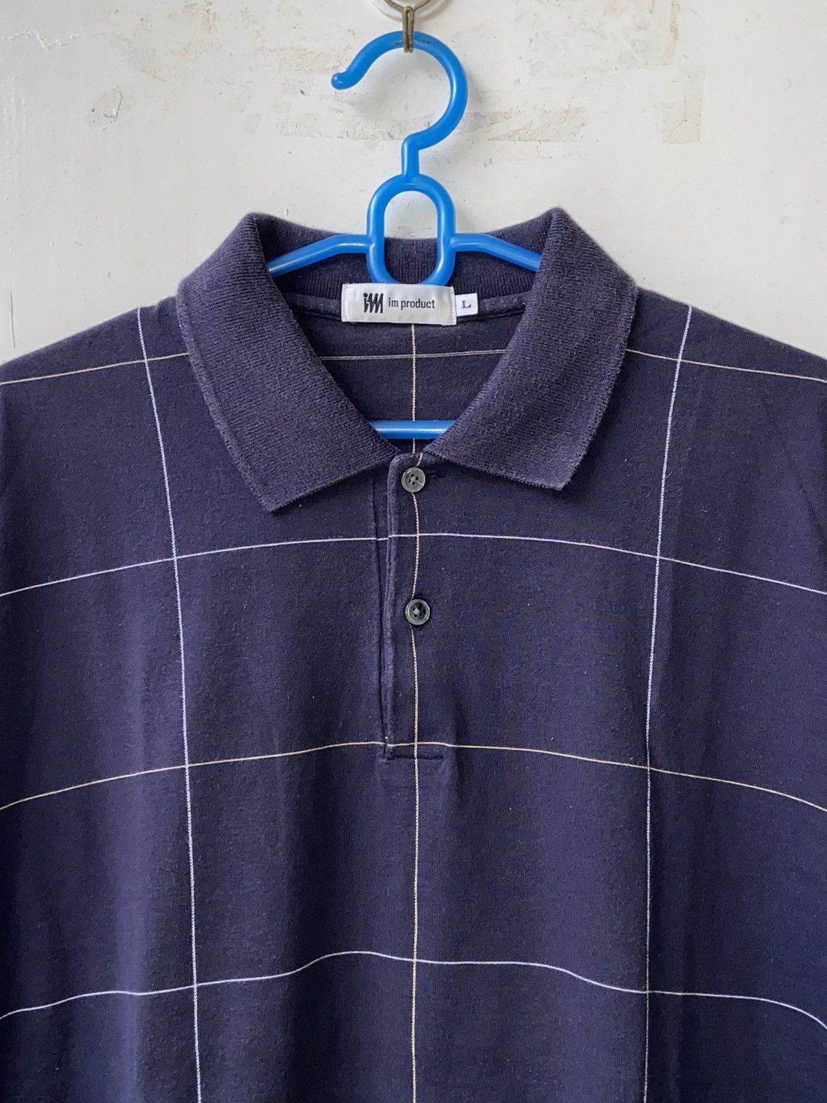 Issey Miyake IM PRODUCT Navy Plaid T-Shirt Size US M / EU 48-50 / 2 - 12 Thumbnail