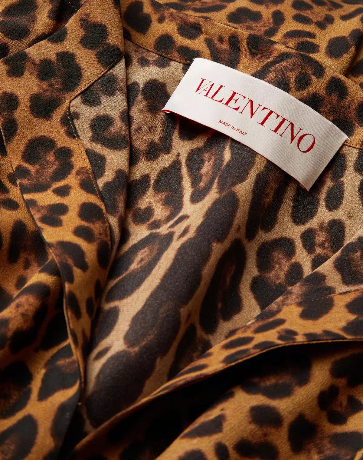 Valentino o1s1wg110625 Animal Crepe De Chine Dress in Leopard/Brown Size S / US 4 / IT 40 - 3 Thumbnail
