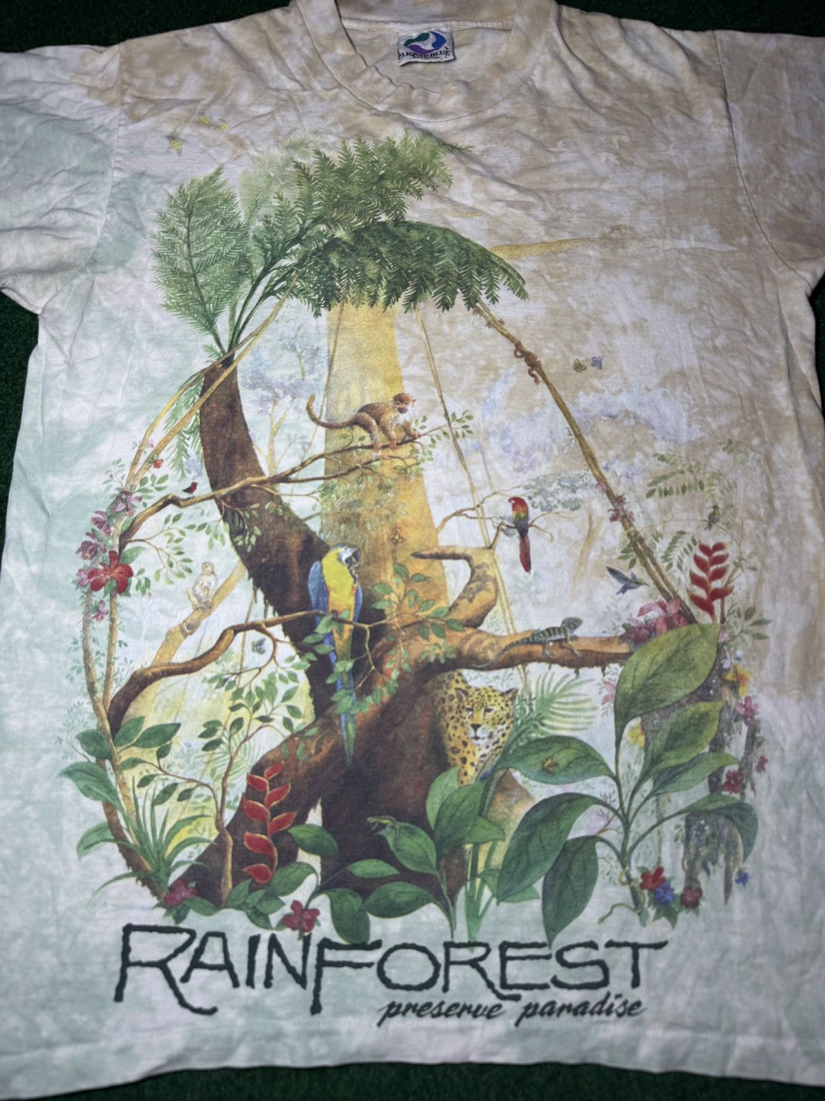 Liquid Blue × Vintage Vintage 90s Liquid Blue Rainforest Preservation AOP T Shirt Size US L / EU 52-54 / 3 - 2 Thumbnail