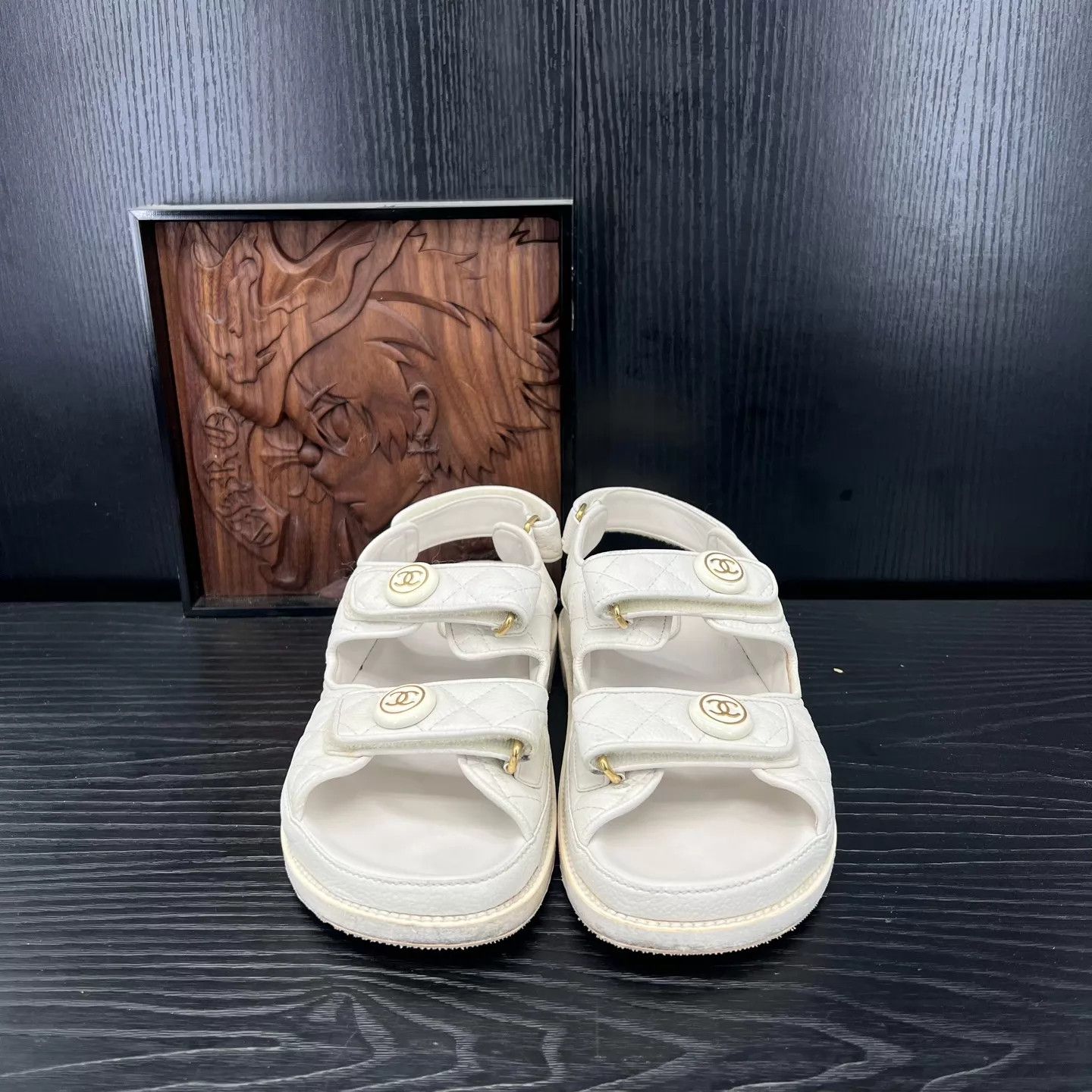 Chanel Chanel Cream Velcro Sandals 37 Size US 6.5 / IT 36.5 - 7 Thumbnail