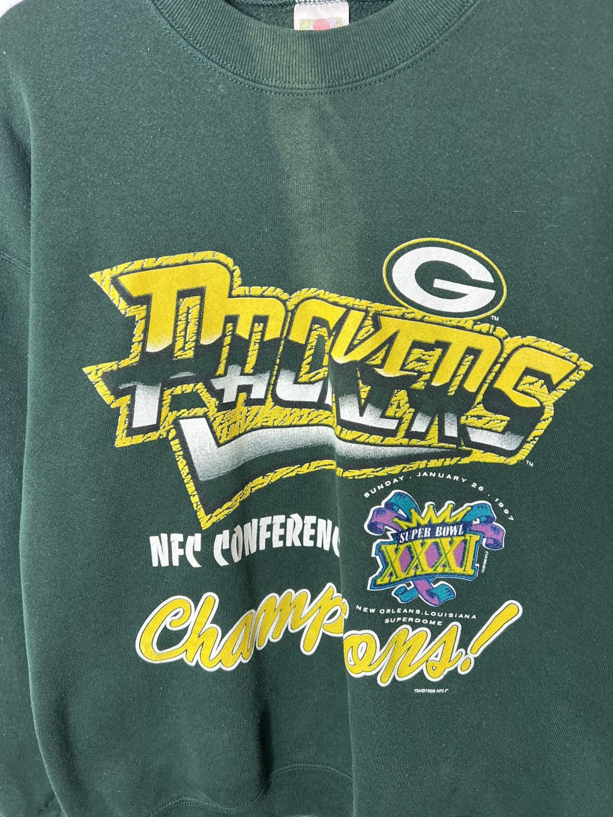 NFL VINTAGE GREEN BAY PACKERS 1996 SUPER BOWL SWEATSHIRT Size US L / EU 52-54 / 3 - 2 Thumbnail