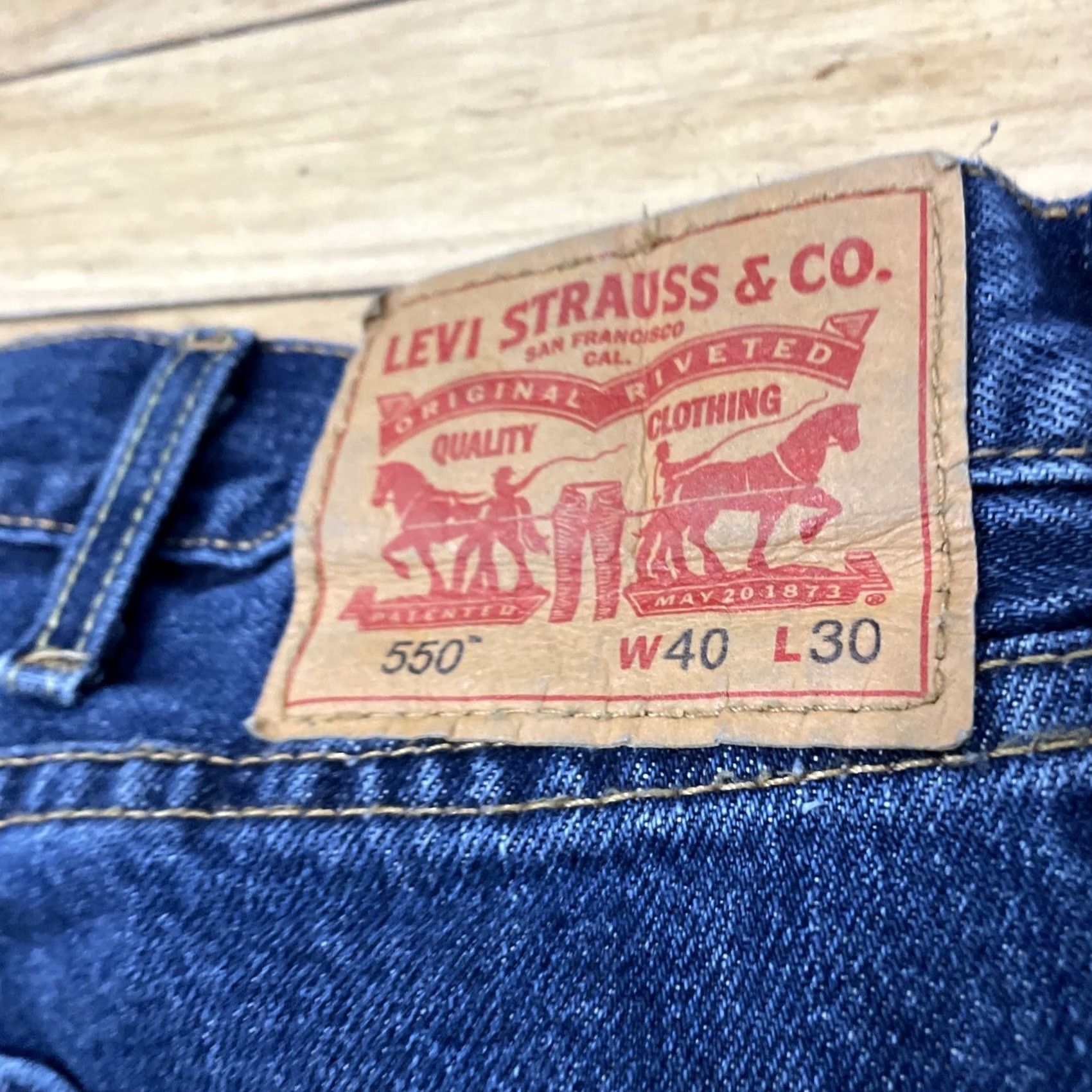 Levi's VINTAGE Levi's 550 Jeans Men 40x30 Dark Blue Denim Baggy Wide 90s Hip Hop Straight Relaxed Classic Blue Mens Size US 40 / EU 56 - 3 Thumbnail