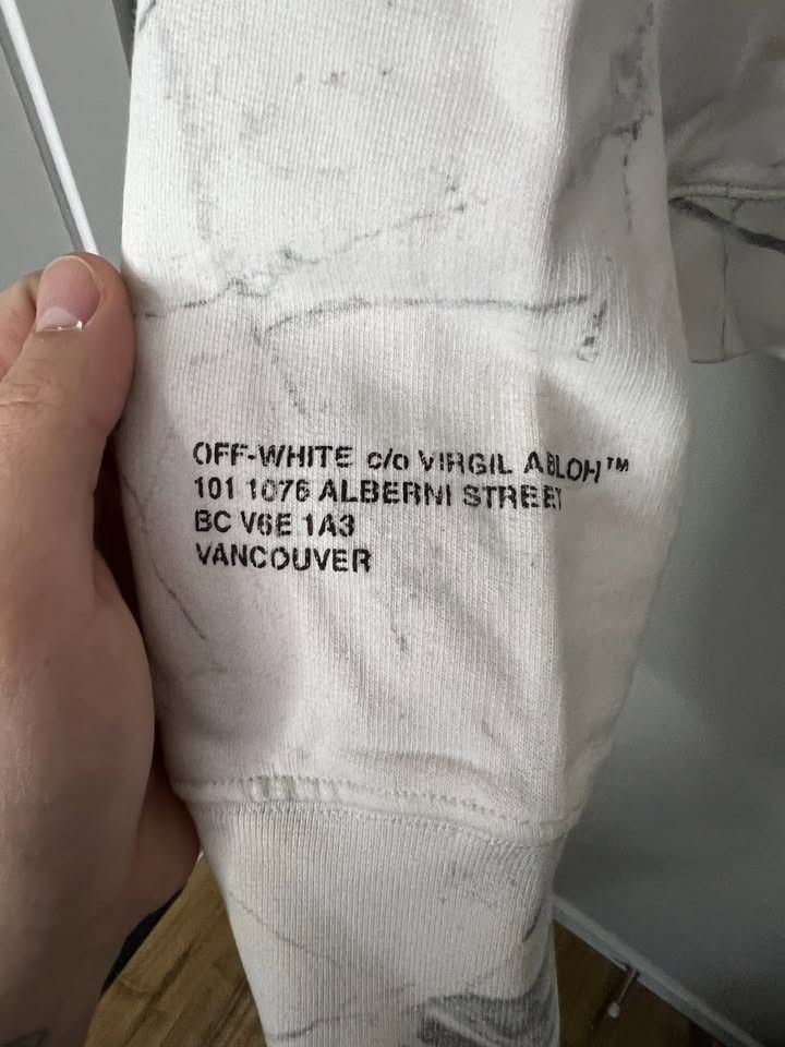 Off-White RARE Off-White Marble Hoodie - Virgil Abloh Size US XS / EU 42 / 0 - 9 Thumbnail
