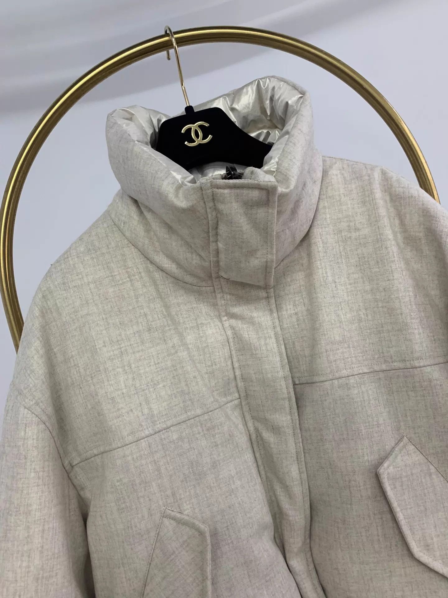 Brunello Cucinelli Brunello Cucinelli 2-sided Light Beige Down Coat 40 Size S / US 4 / IT 40 - 2 Thumbnail