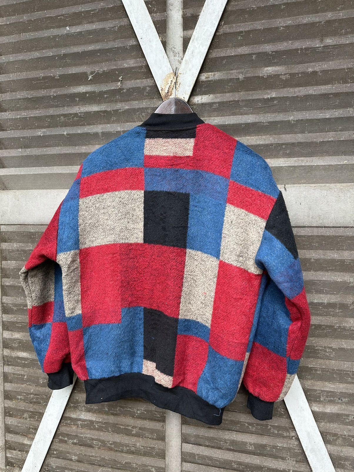 Japanese Brand 👹Japanese Brand Multicolour Patch Wool Bomber Jacket Size US M / EU 48-50 / 2 - 11 Thumbnail