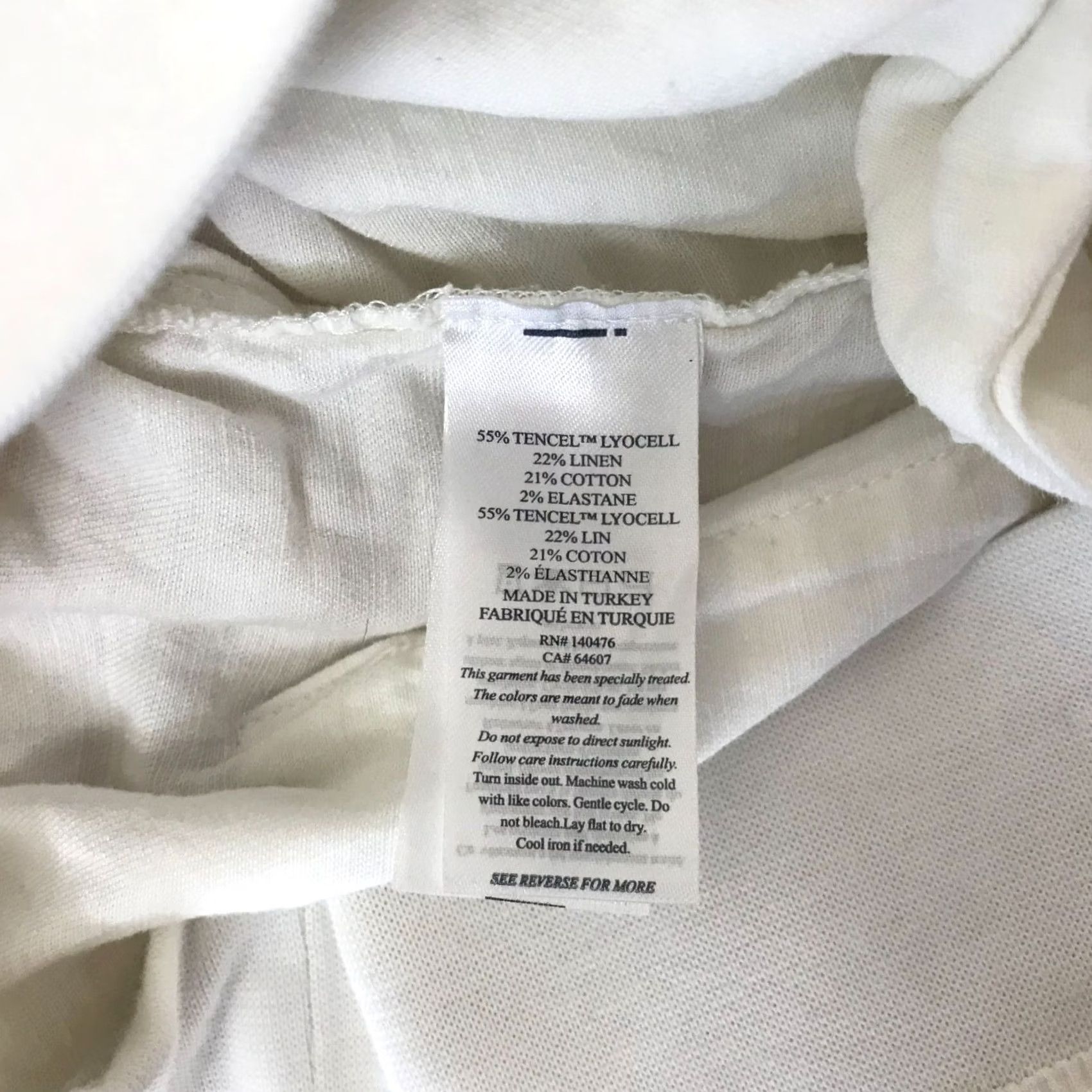 Faherty FAHERTY Pants WOMEN'S SMALL WHITE LINEN BLEND W/POCKETS Size 28" / US 6 / IT 42 - 8 Thumbnail