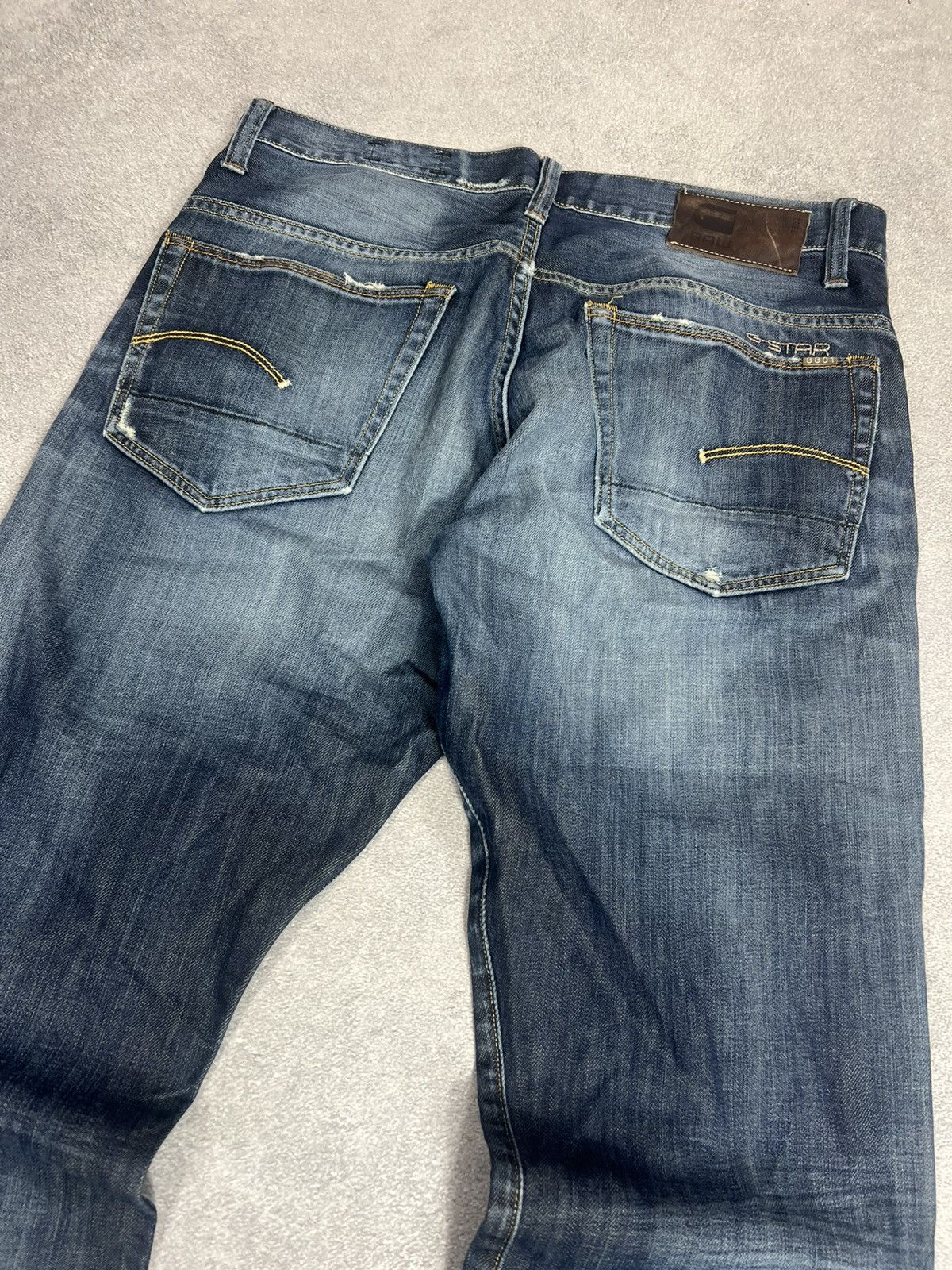 Vintage Vintage Streetwear G-Star Baggy Ripped Washed Denim Distress Size US 33 - 4 Thumbnail