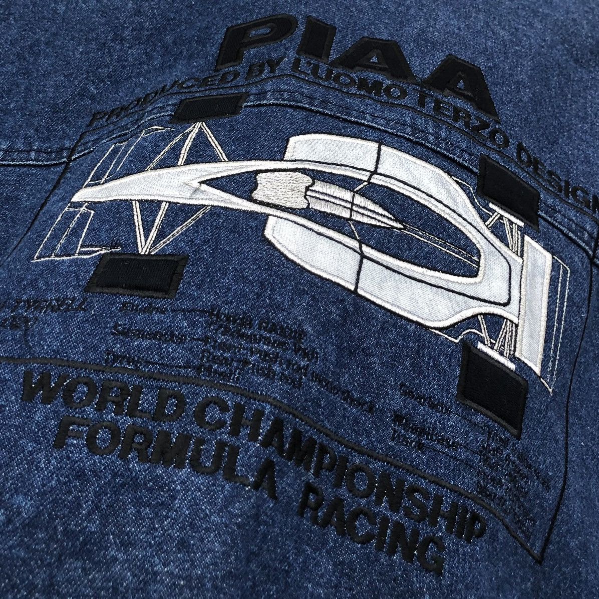 Sports Specialties Vintage PIAA RACING F-1 Denim Logo Jacket with Patch Size US XL / EU 56 / 4 - 13 Thumbnail