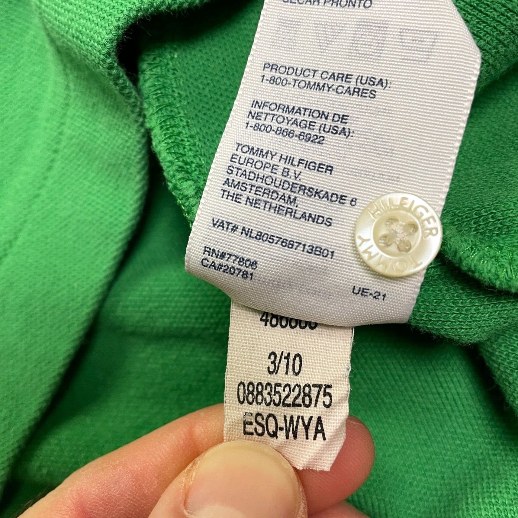 Tommy Hilfiger Tommy Hilfiger Polo Shirt Mens Small Green Cotton Short Sleeve Collared Casual Shirt Size US S / EU 44-46 / 1 - 7 Thumbnail