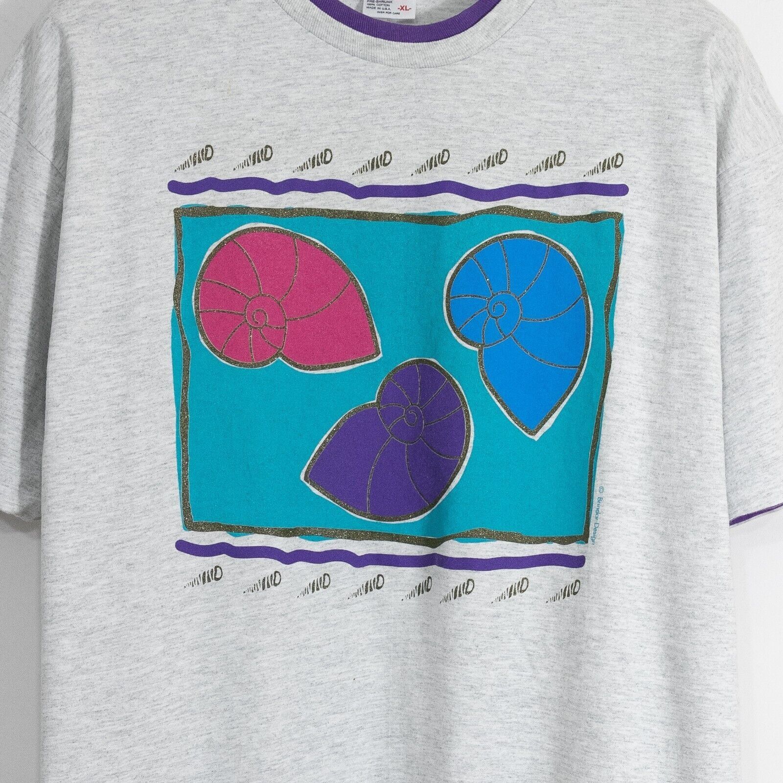 Vintage Vintage 90s Snail Shell Art T Shirt XL - Drawing Distressed Size US XL / EU 56 / 4 - 3 Thumbnail