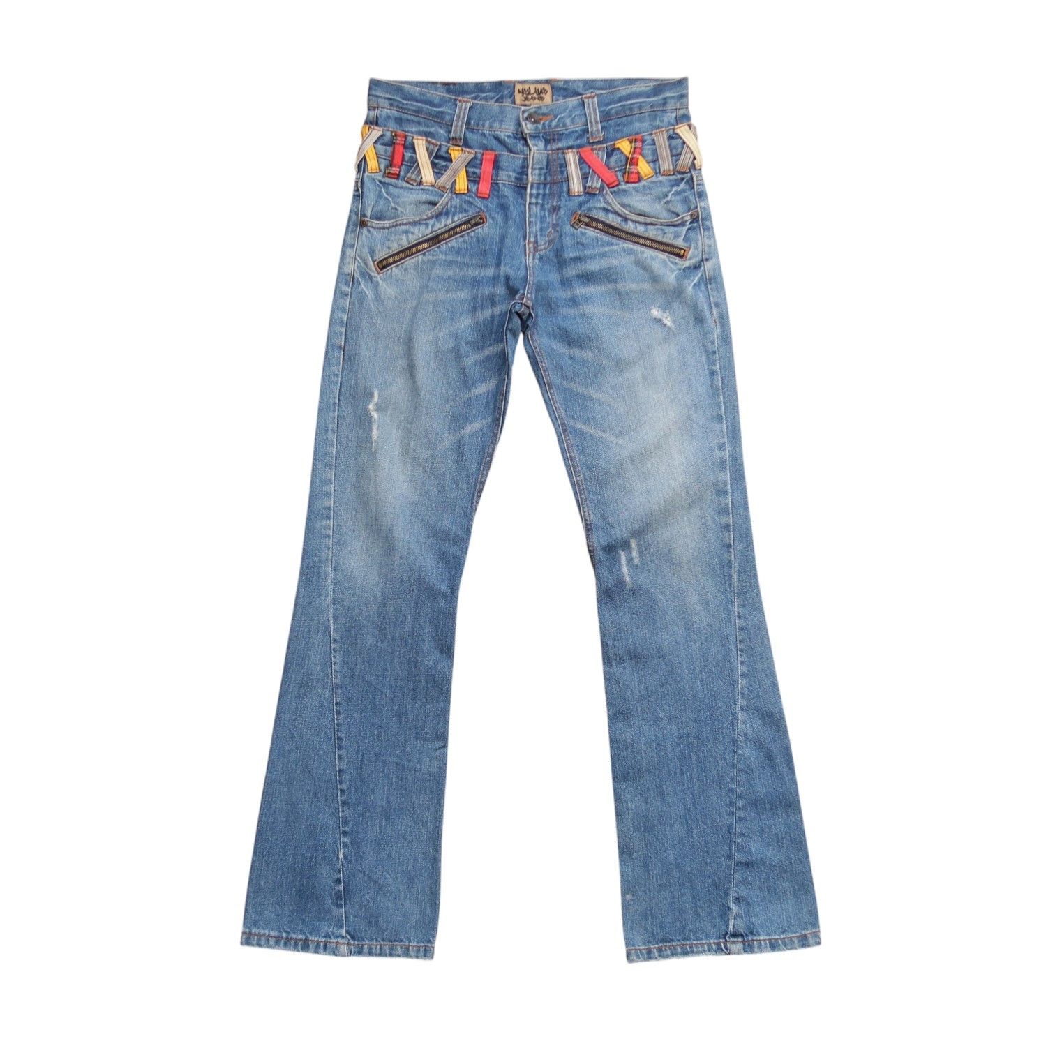 🔥Sick Y2K Le Grande Bleu Nylaus Double Waist Flare Denim