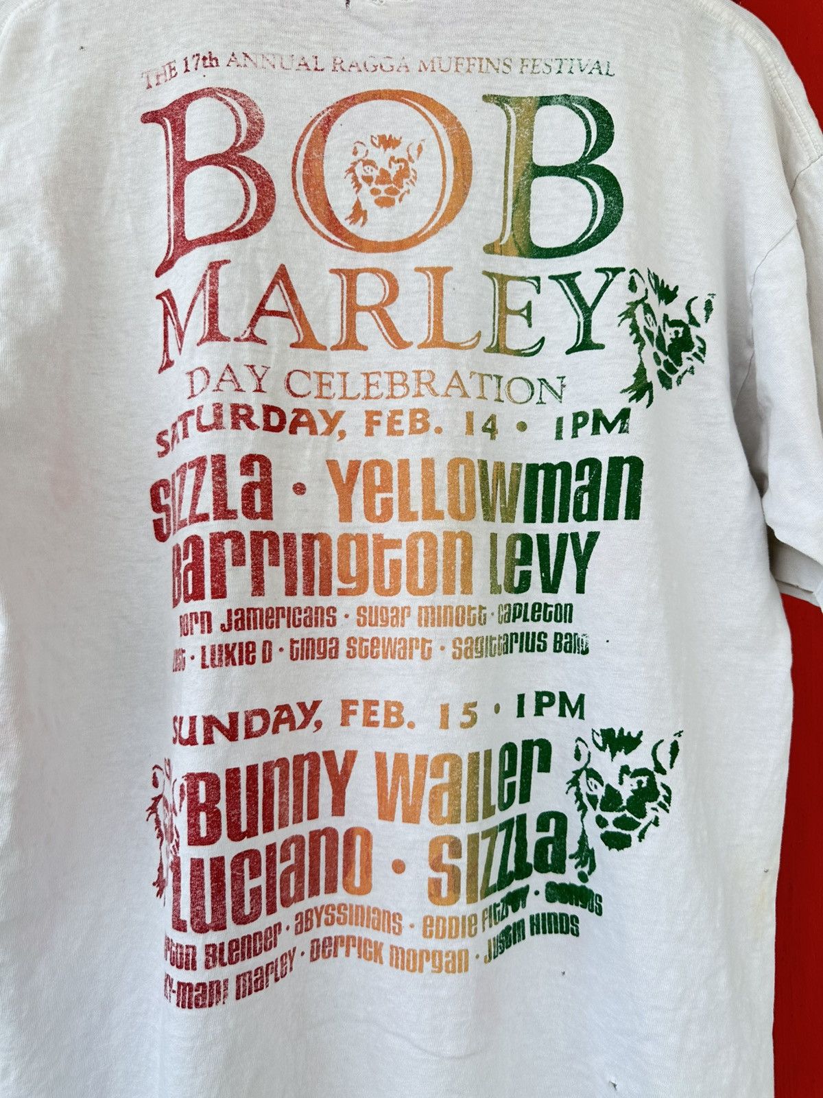 Bob Marley Distressed Vtg 90s Bob Marley “Day Celebration” Reggae Tee Size US L / EU 52-54 / 3 - 4 Thumbnail