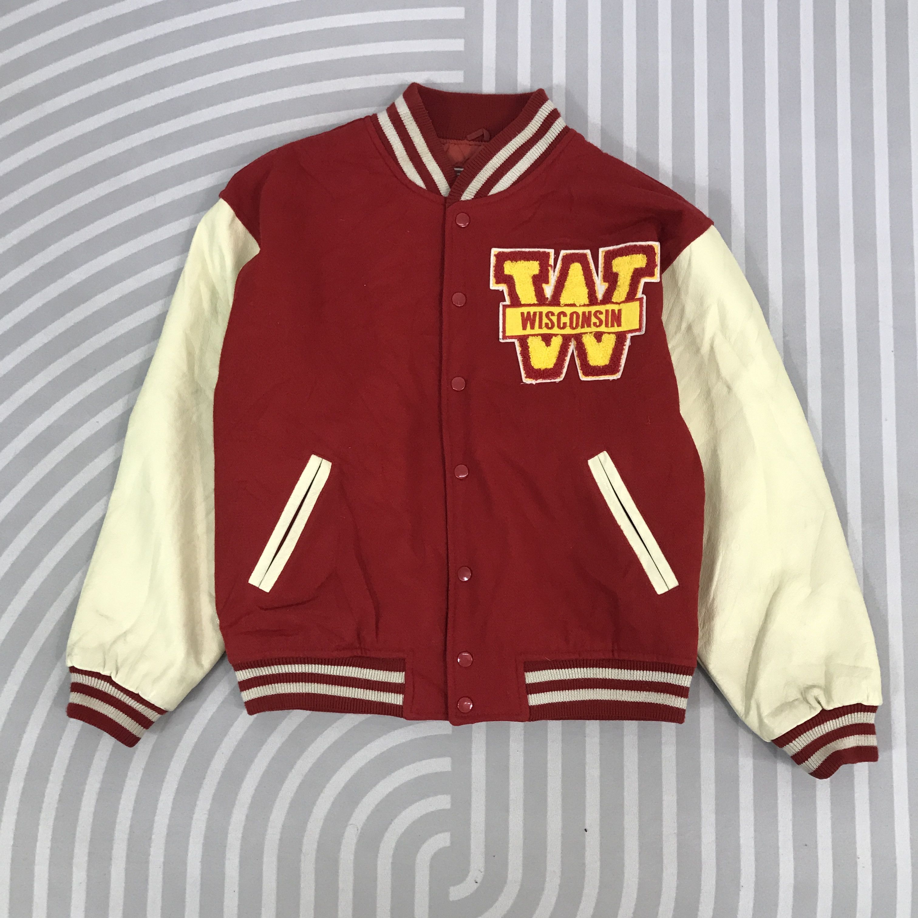 Japanese Brand × Vintage Vintage Winconsin Snap Button Varsity Jacket Size US L / EU 52-54 / 3 - 2 Thumbnail