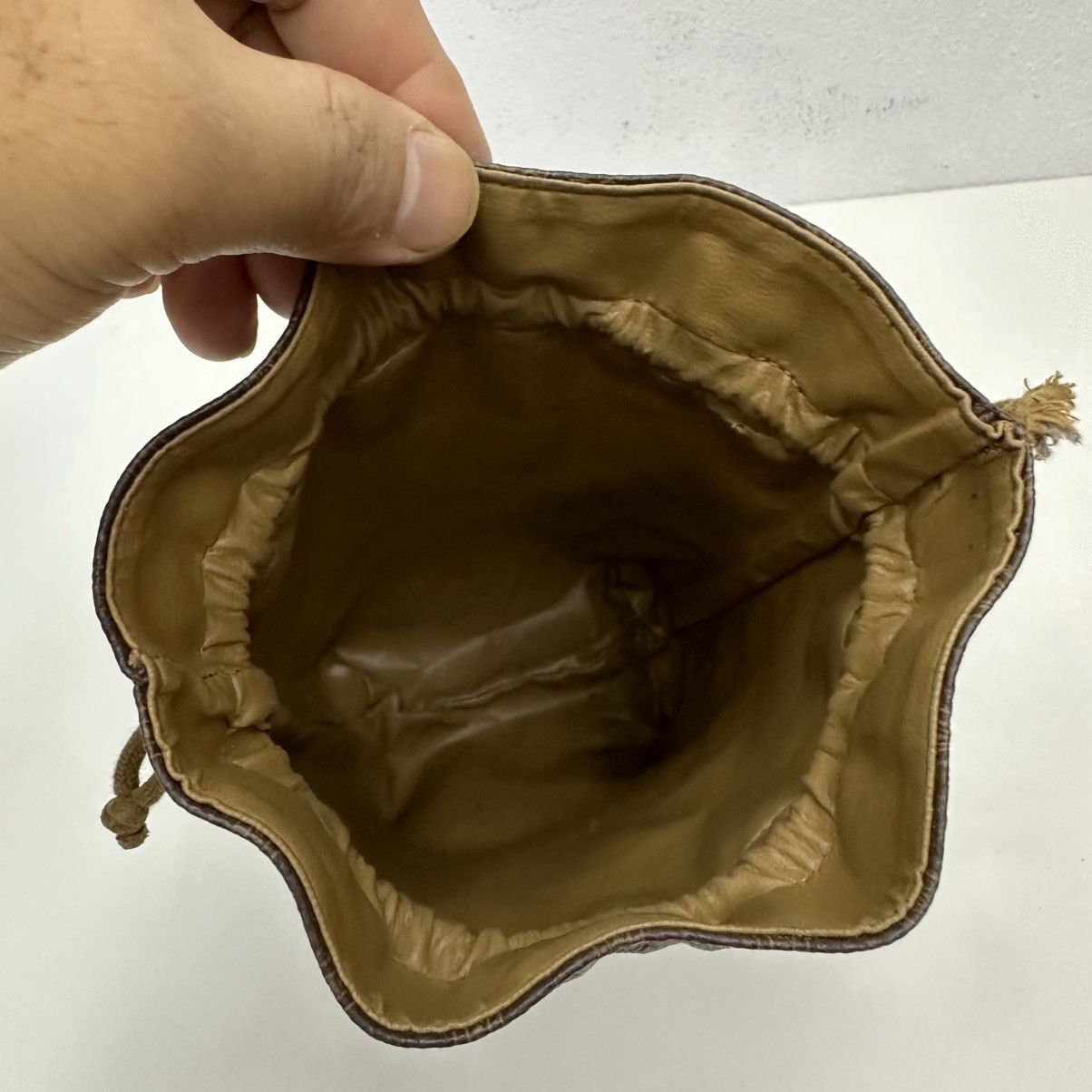 Celine ‼️LASTDROP‼️ VINTAGE CELINE MACADAM DRAWSTRING POUCH BAG Size ONE SIZE - 9 Thumbnail
