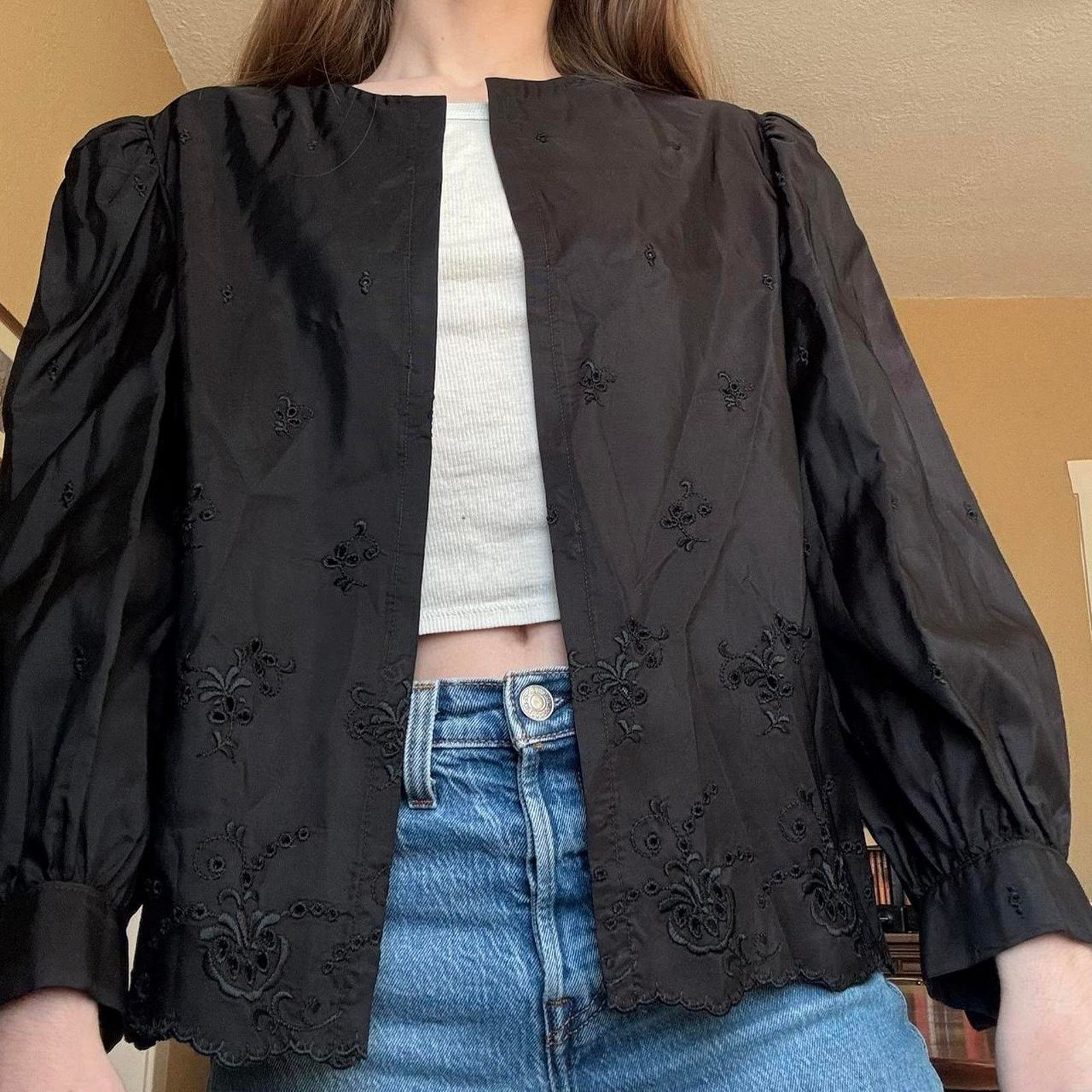 Vintage Vintage Neusteters 1980s Victorian Goth Open Jacket 8 Size M / US 6-8 / IT 42-44 - 9 Thumbnail