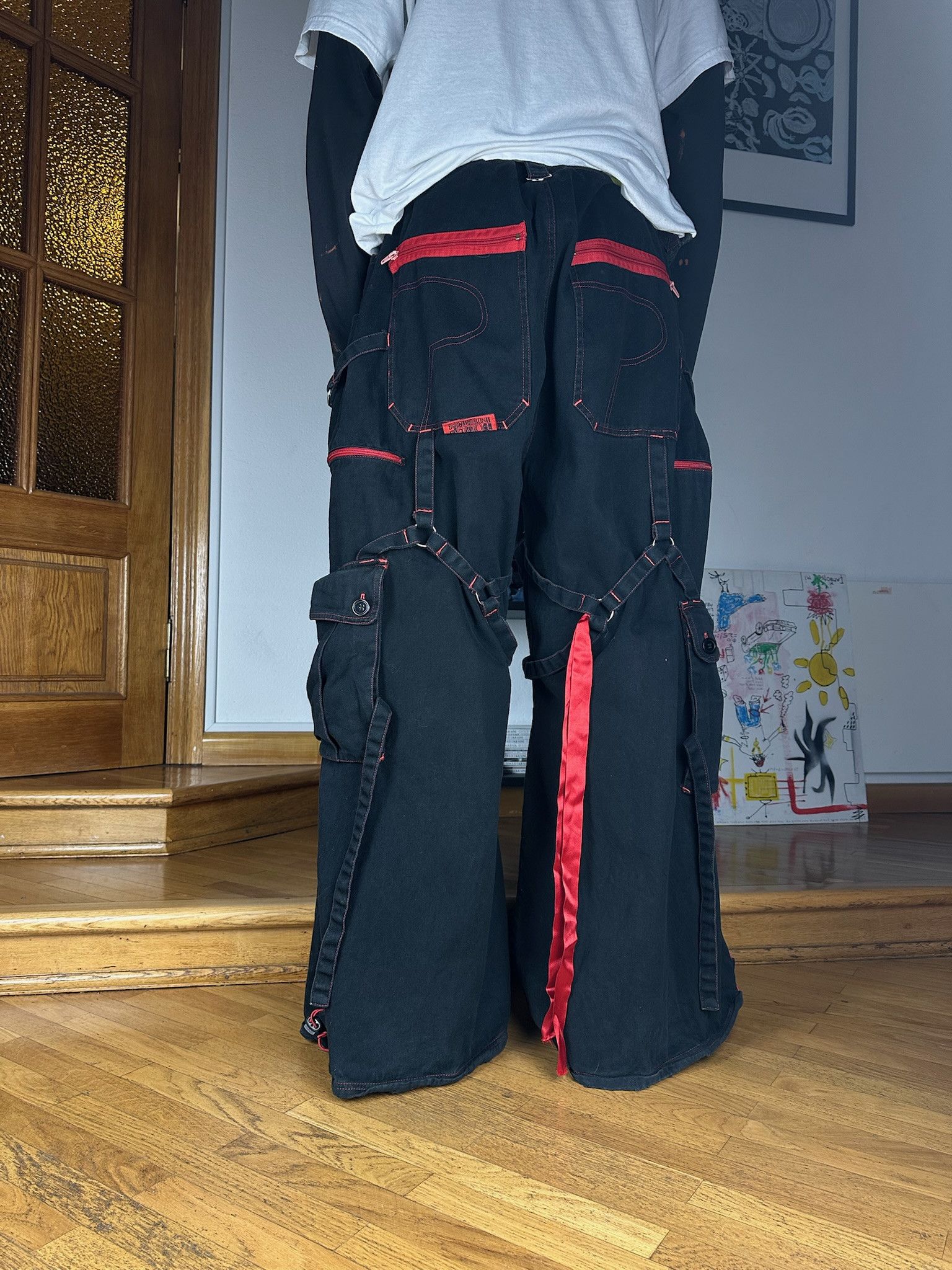 Rare Vintage Criminal Damage Bondage parachute Cargo Pants