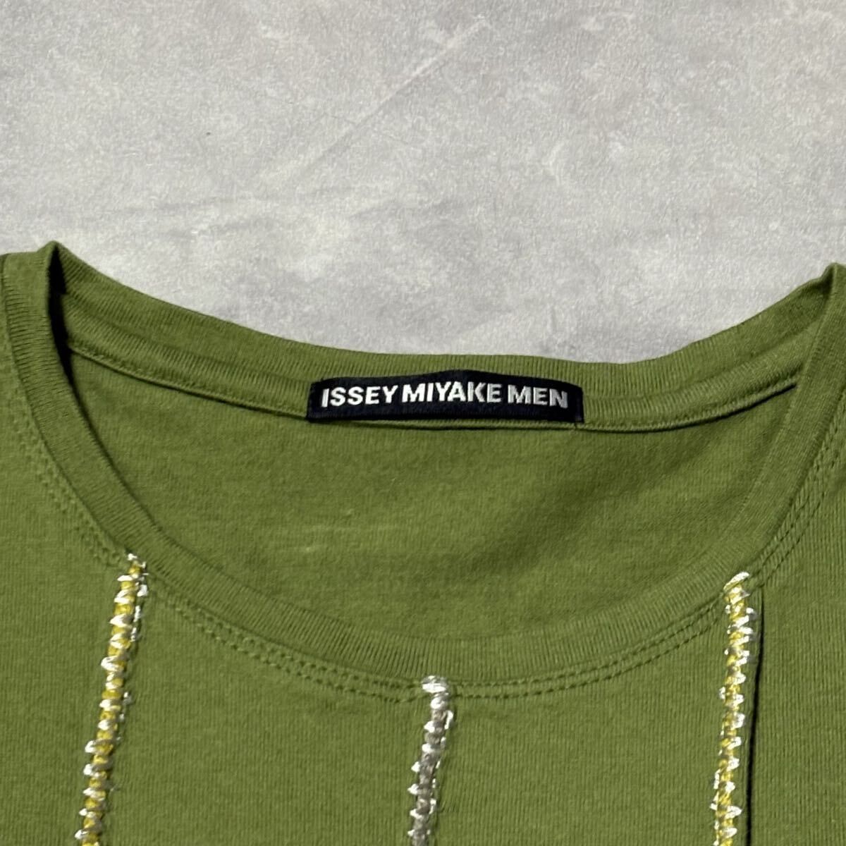 Issey Miyake ISSEY MIYAKE Olive Green Stitch T Shirt Archive Japan Size 2 Size US M / EU 48-50 / 2 - 2 Thumbnail