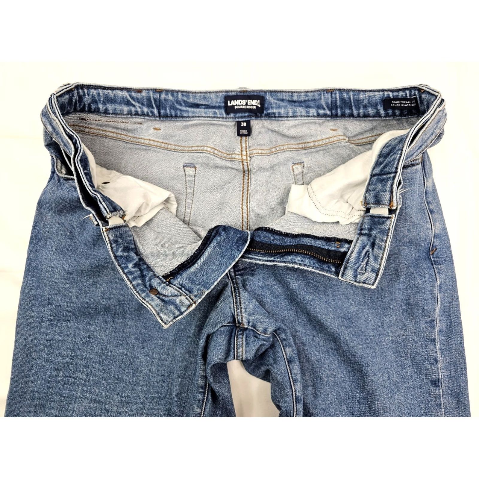 Lands' End Lands' End Jeans Men 38 Regular Inseam 30" Coupe Classique Square Rigger Denim 5-Pocket Straight Blue Size US 38 / EU 54 - 7 Thumbnail