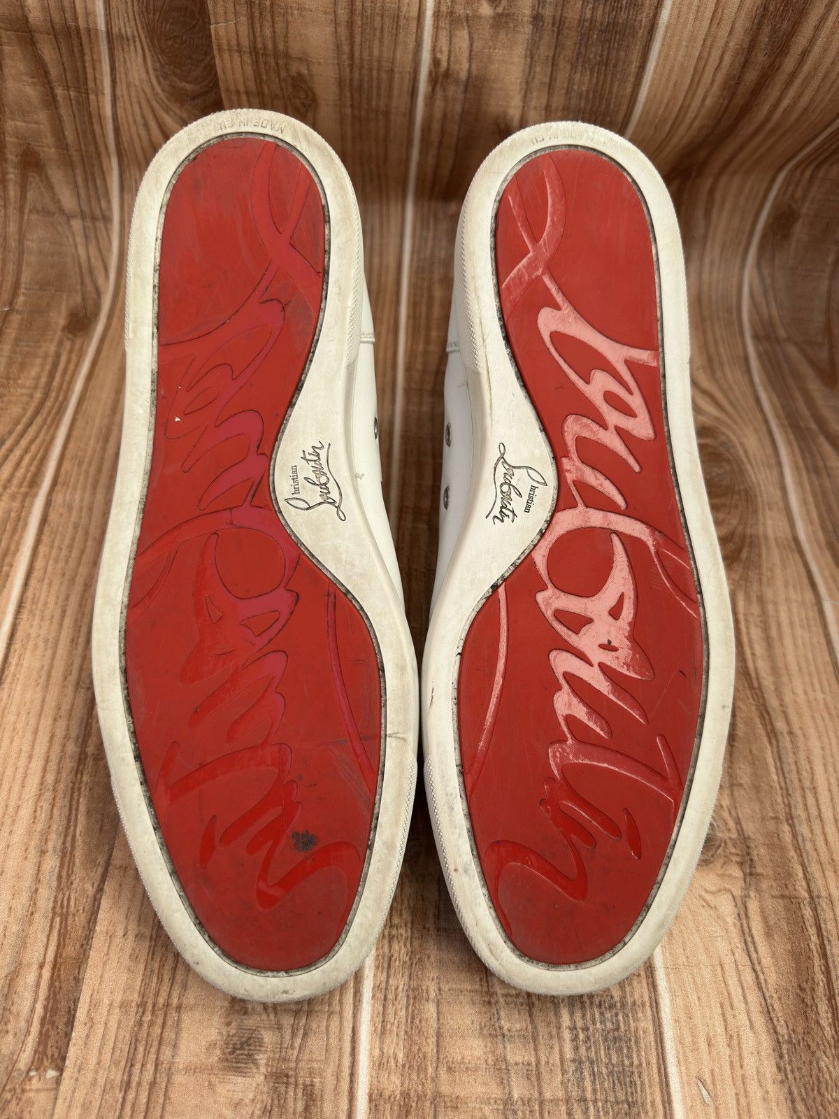 Christian Louboutin Christian Louboutin White High Leather Sneakers Size US 10.5 / EU 43-44 - 22 Thumbnail