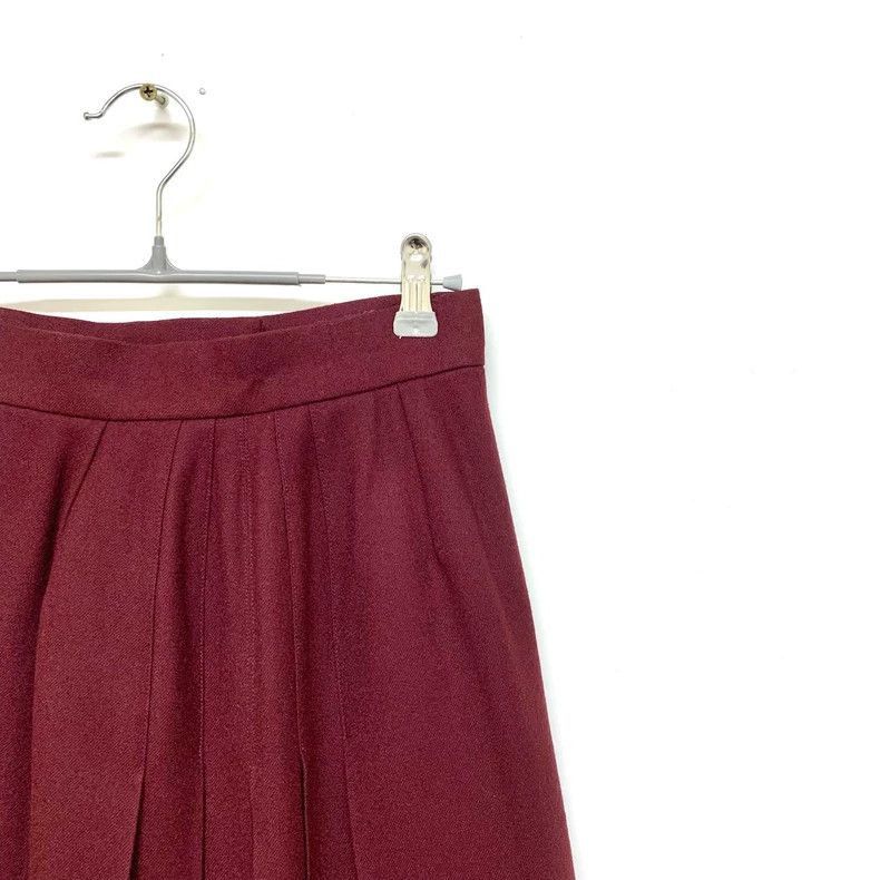 Yves Saint Laurent Ysl Burgundy Pleated Skirt Size 36-2506 Size 35" - 5 Thumbnail