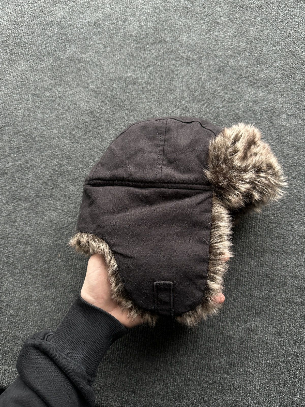 Japanese Brand 🚨Vintage Y2K Fuzzy Faux Fur Ushanka Hat RARE BLACK Size ONE SIZE - 2 Thumbnail
