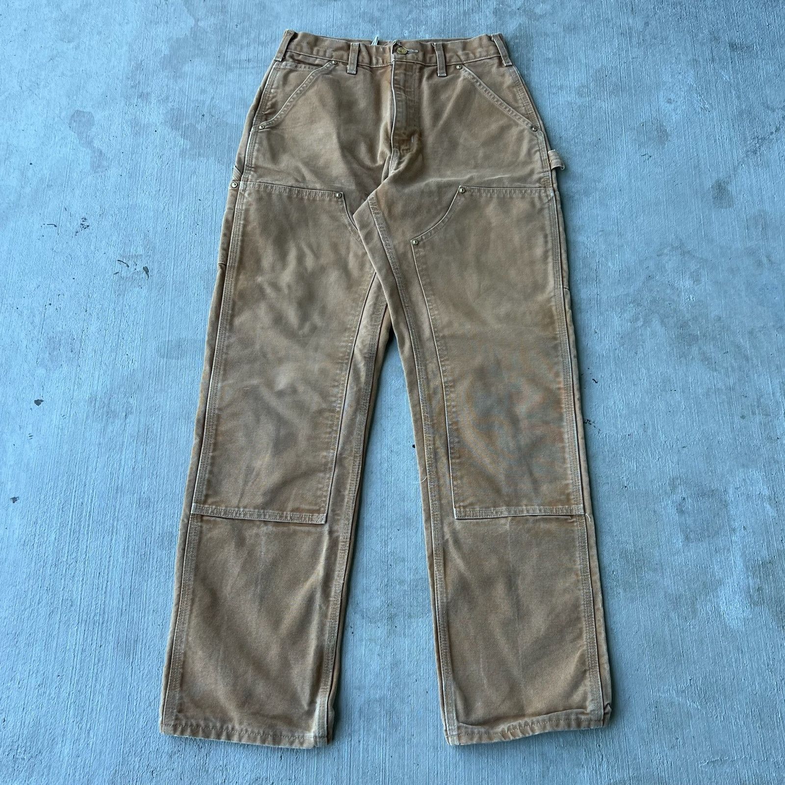 Carhartt × Vintage Carhartt brown double knee work wear carpenter pants Size US 27 - 1 Thumbnail