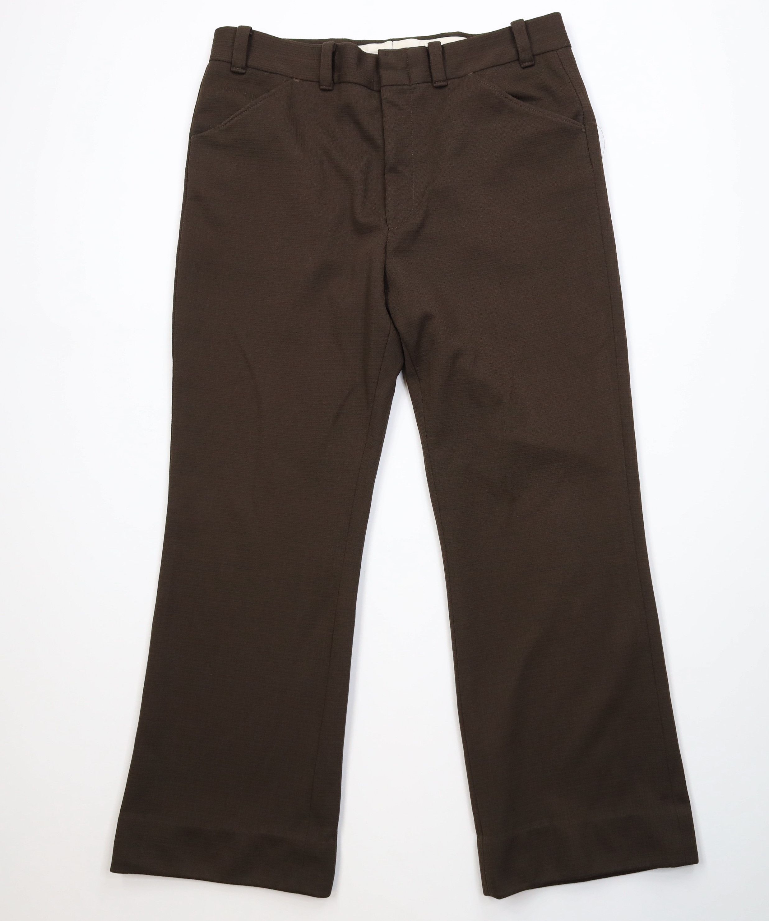 Vintage Vintage 70s Streetwear Flared Wide Leg Chino Pants Brown USA Size US 34 / EU 50 - 1 Thumbnail