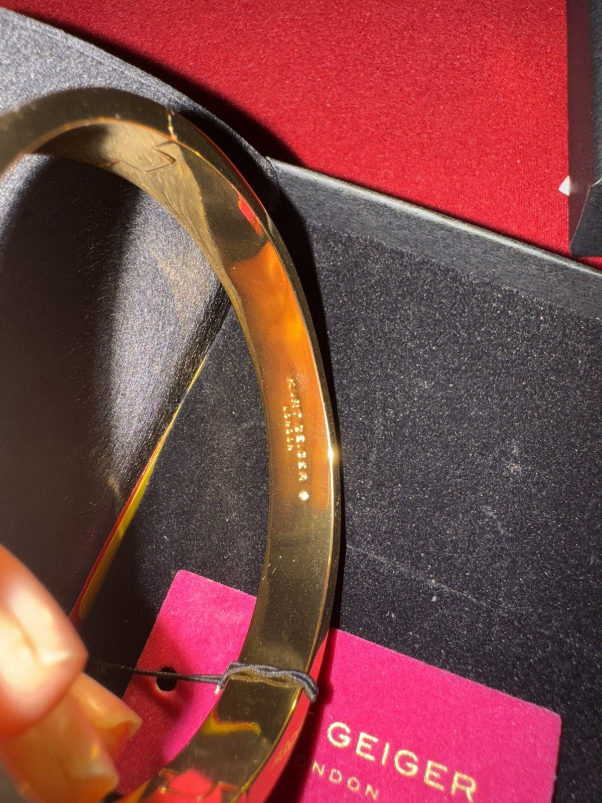 Kurt Geiger Kurt Geiger London Crystal Hinge Bangle Gold Tone Size ONE SIZE - 4 Thumbnail