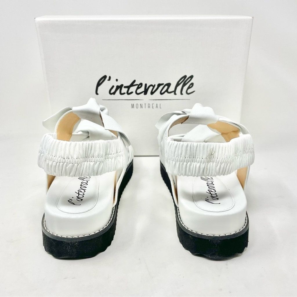Leather NEW L’Intervalle Atlantis White Leather Bow Sandals 8/39 Size US 8 / IT 38 - 7 Thumbnail