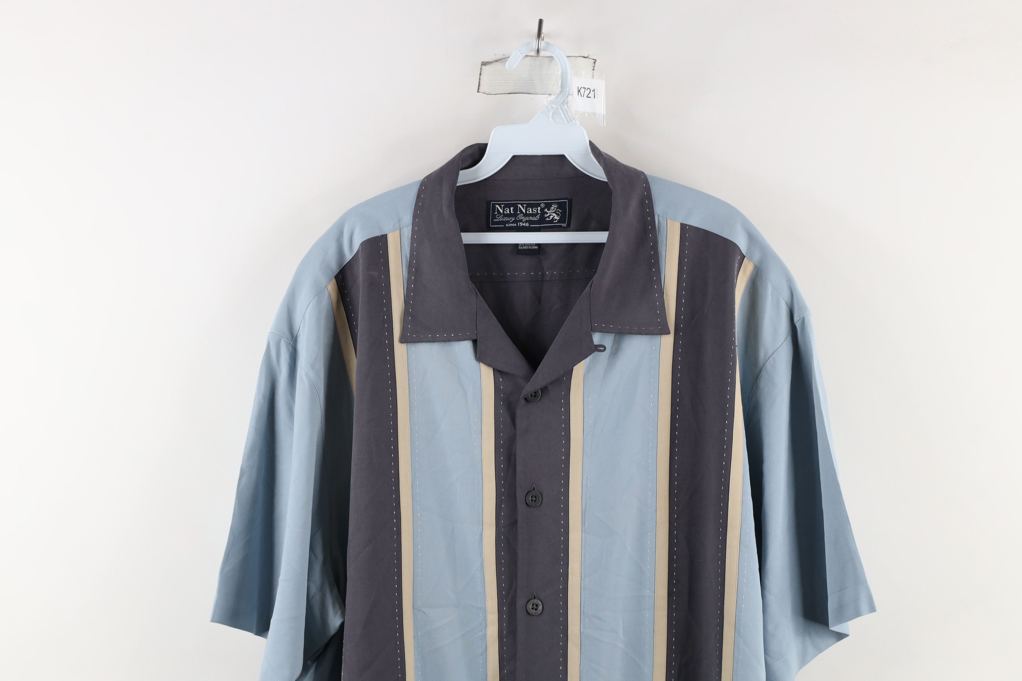 Nat Nast × Vintage Vintage Nat Nast Luxury Originals Looped Collar Button Shirt Size US XXL / EU 58 / 5 - 2 Thumbnail