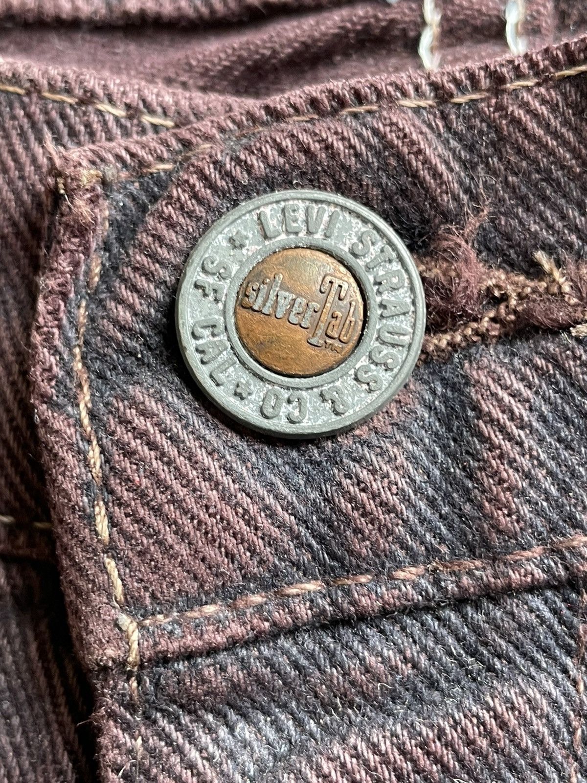Levi's Vintage Rare 90’s Levis Silvertab Baggy Maroon Colour Size US 36 / EU 52 - 18 Thumbnail