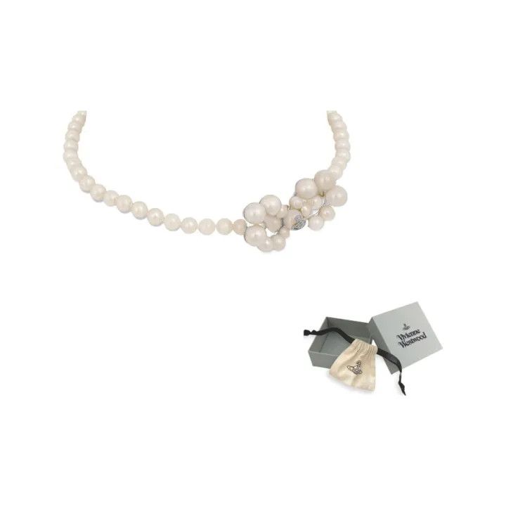 Vivienne Westwood Vivienne Westwood Bow Logo Rhinestone Necklace 0079 Size ONE SIZE - 1 Thumbnail