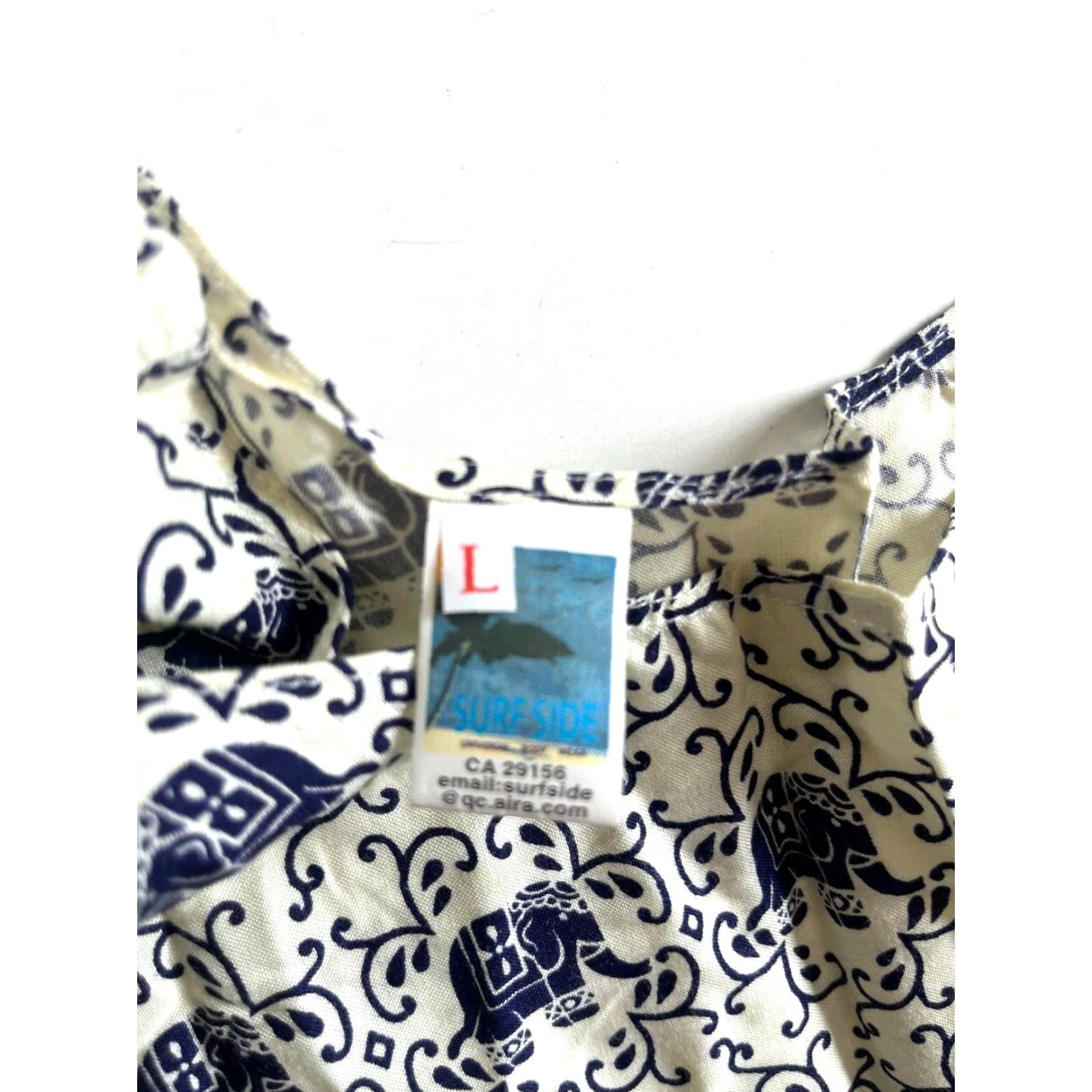 Vintage VINTAGE Thailand 100% Rayon Ivory Blue Elephant Floral Tunic Tank Sun Dress M-L Womens Size M / US 6-8 / IT 42-44 - 3 Thumbnail