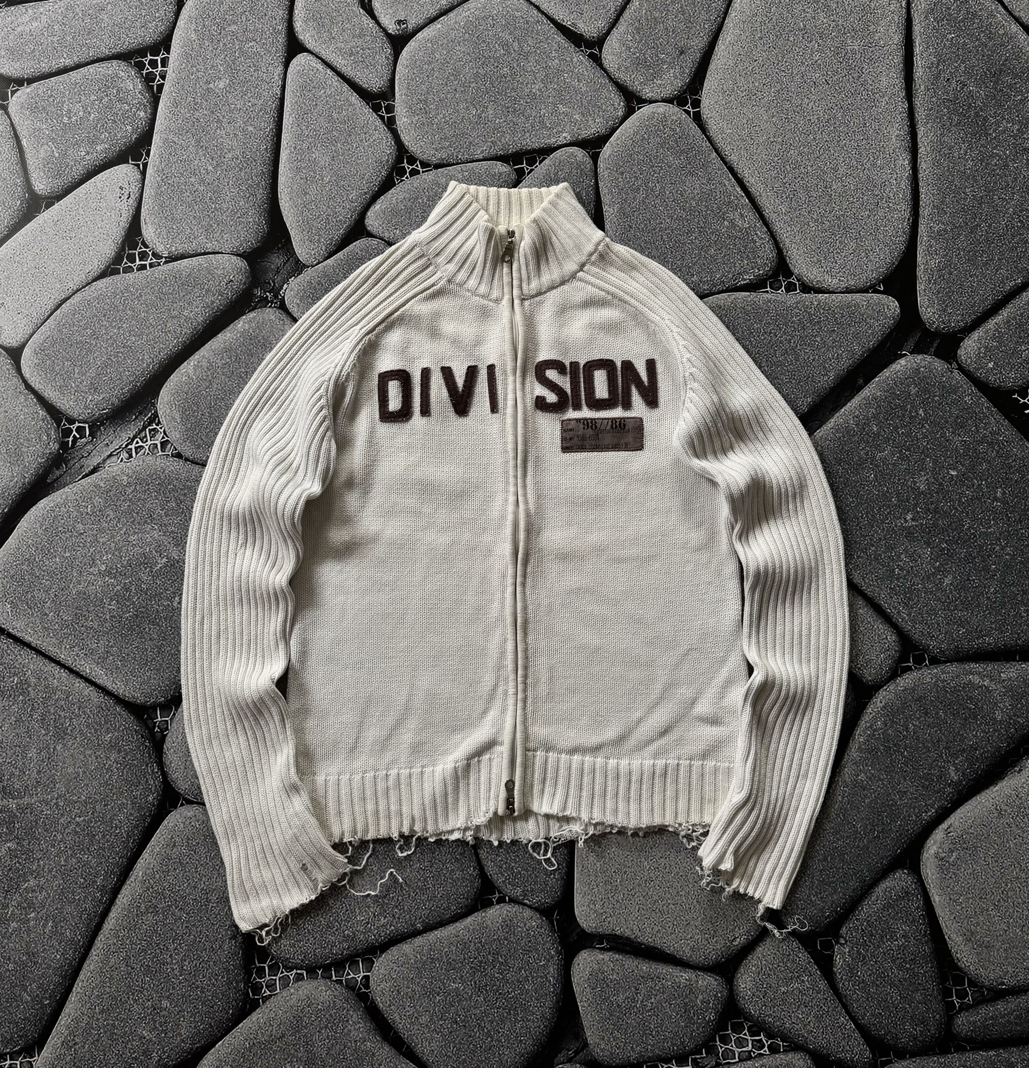 Pre-owned Hysteric Glamour X If Six Was Nine Division Zip Distressed Grunge Sweater Junya Watanabe Style In White