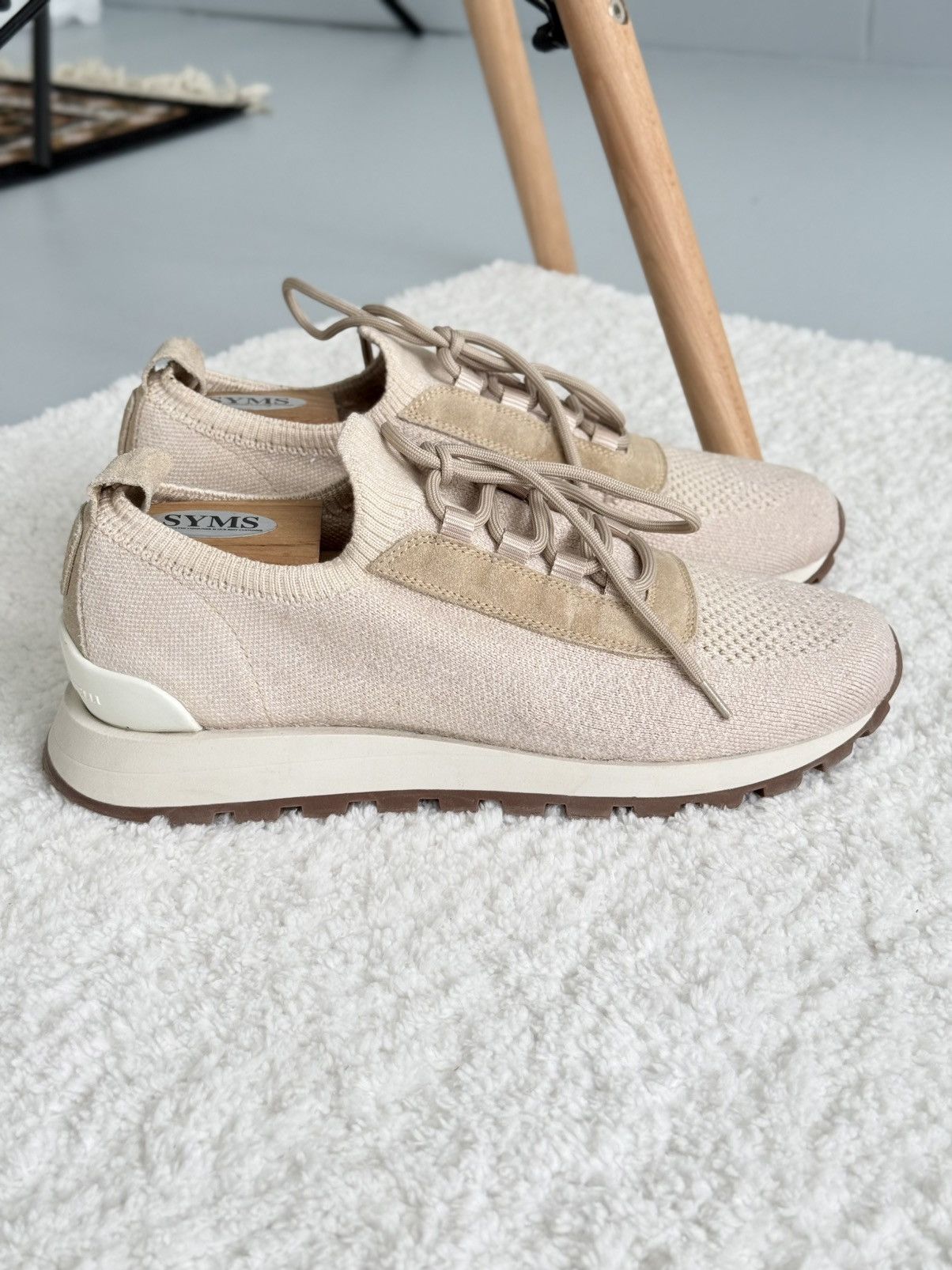 Brunello Cucinelli Brunello Cucinelli Men's Melange Knit Runner Beige Sneakers Size US 9 / EU 42 - 3 Thumbnail