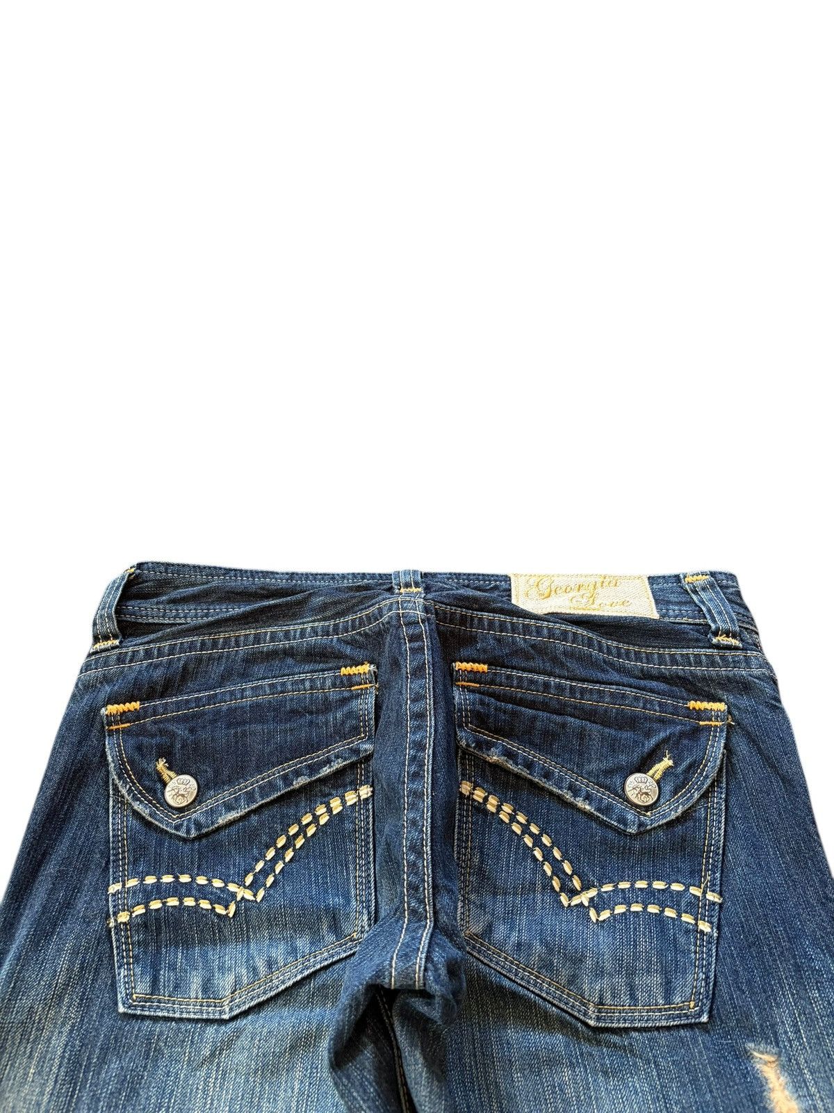 Hysteric Glamour Vintage Japanese Brand Rusty Wash Distress Flare Jeans Size 31" - 4 Thumbnail