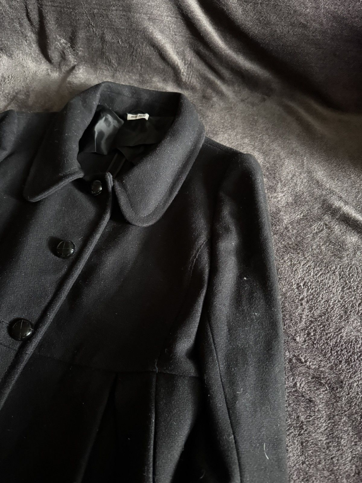 Miu Miu Miu Miu luxury wool coat black Size L / US 10 / IT 46 - 6 Thumbnail